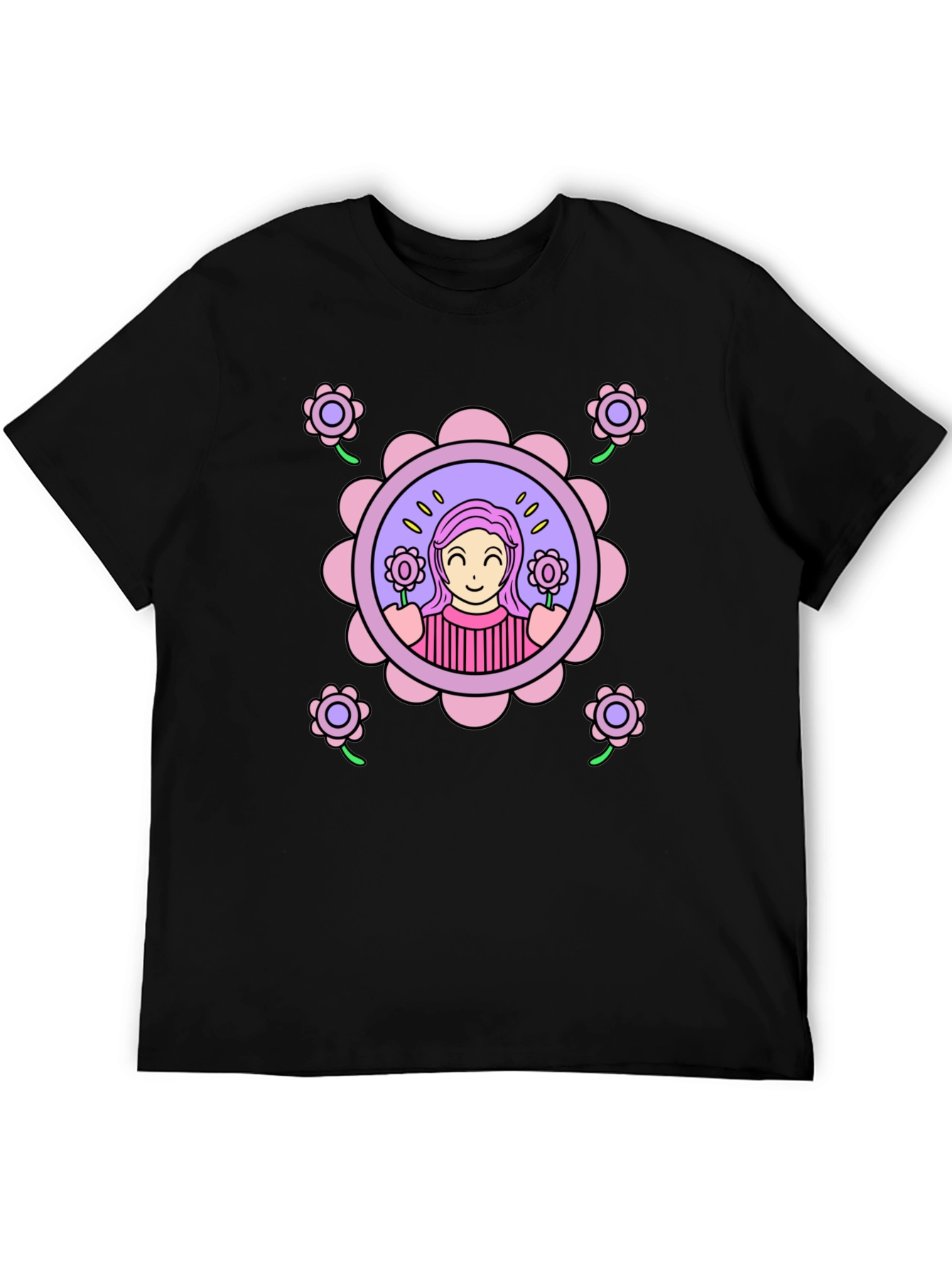 Floral Girl Graphic T-Shirt - Fun & Stylish