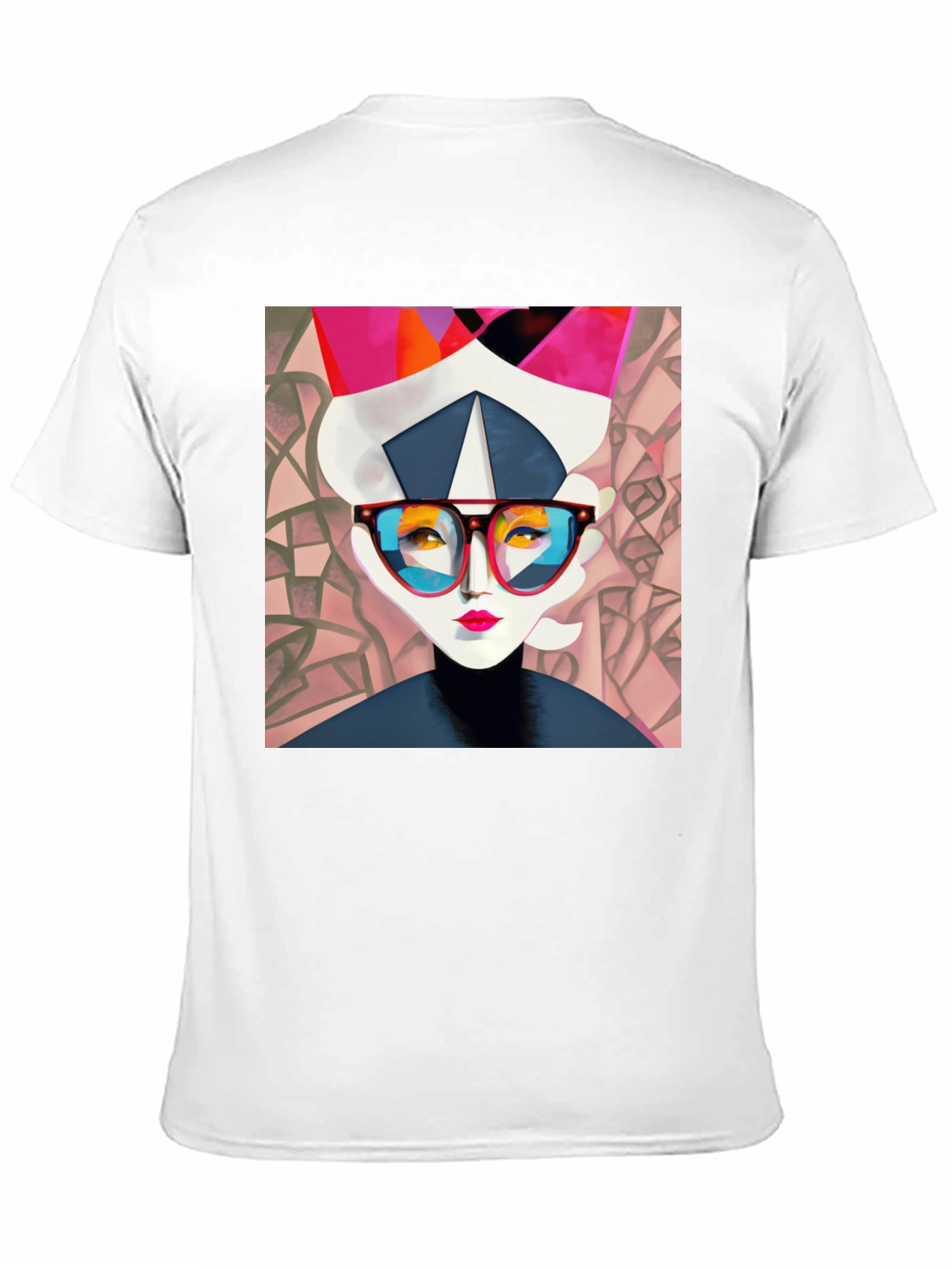 Abstract Woman Graphic Print Black Tee