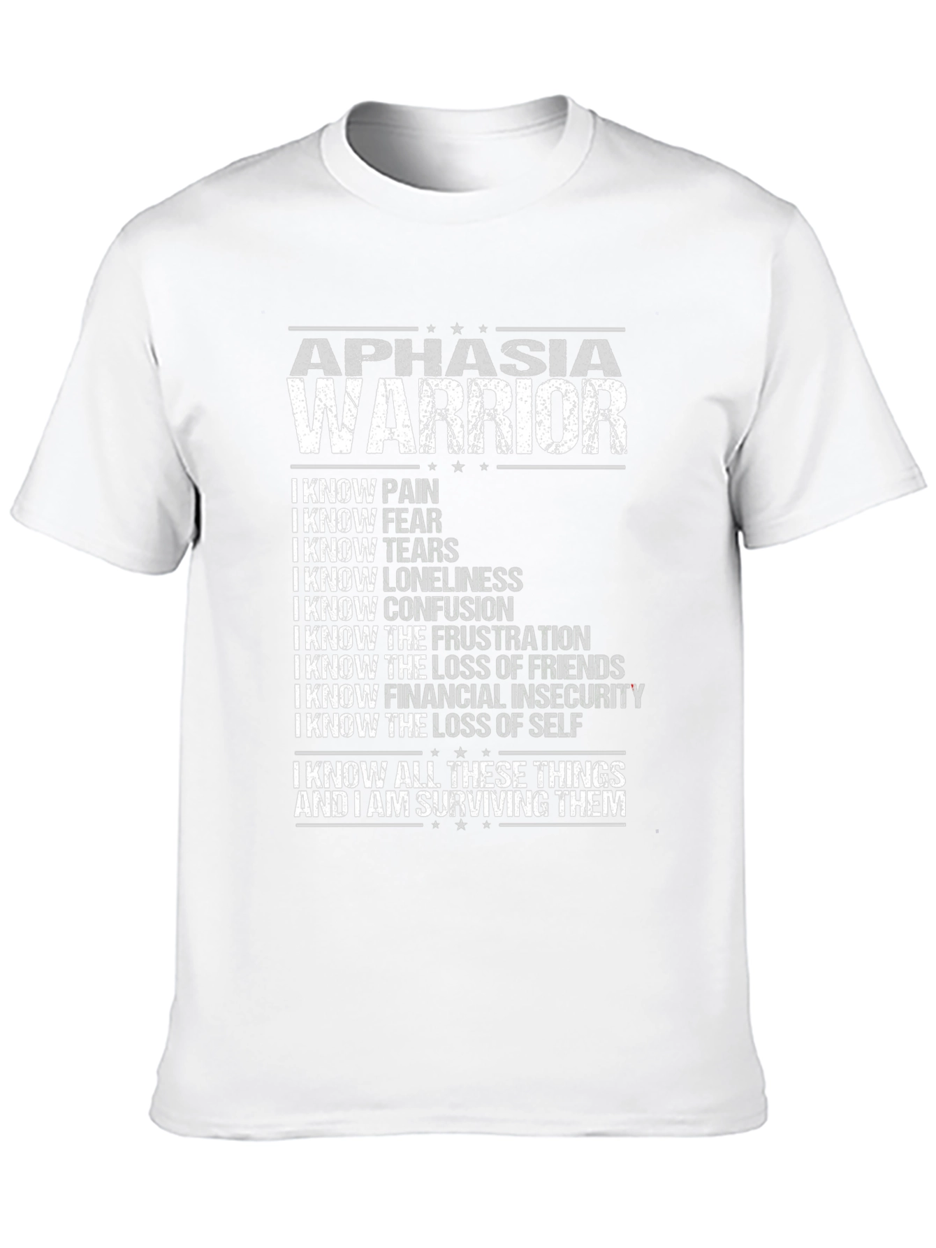 Aphasia Warrior Black T-Shirt - Surviving and Strong