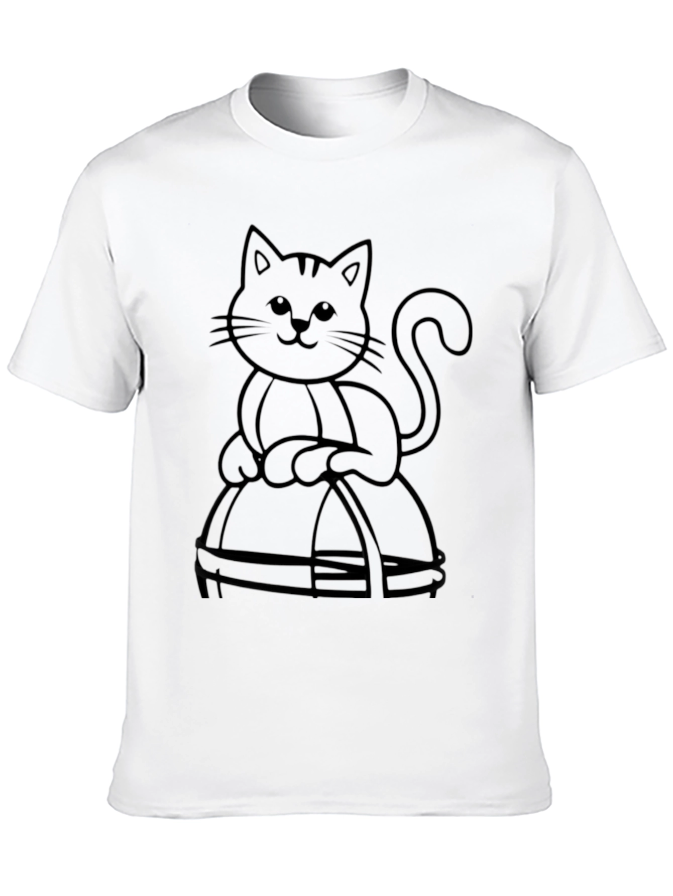 Black Cat in Basket T-Shirt - Mens Graphic Tee