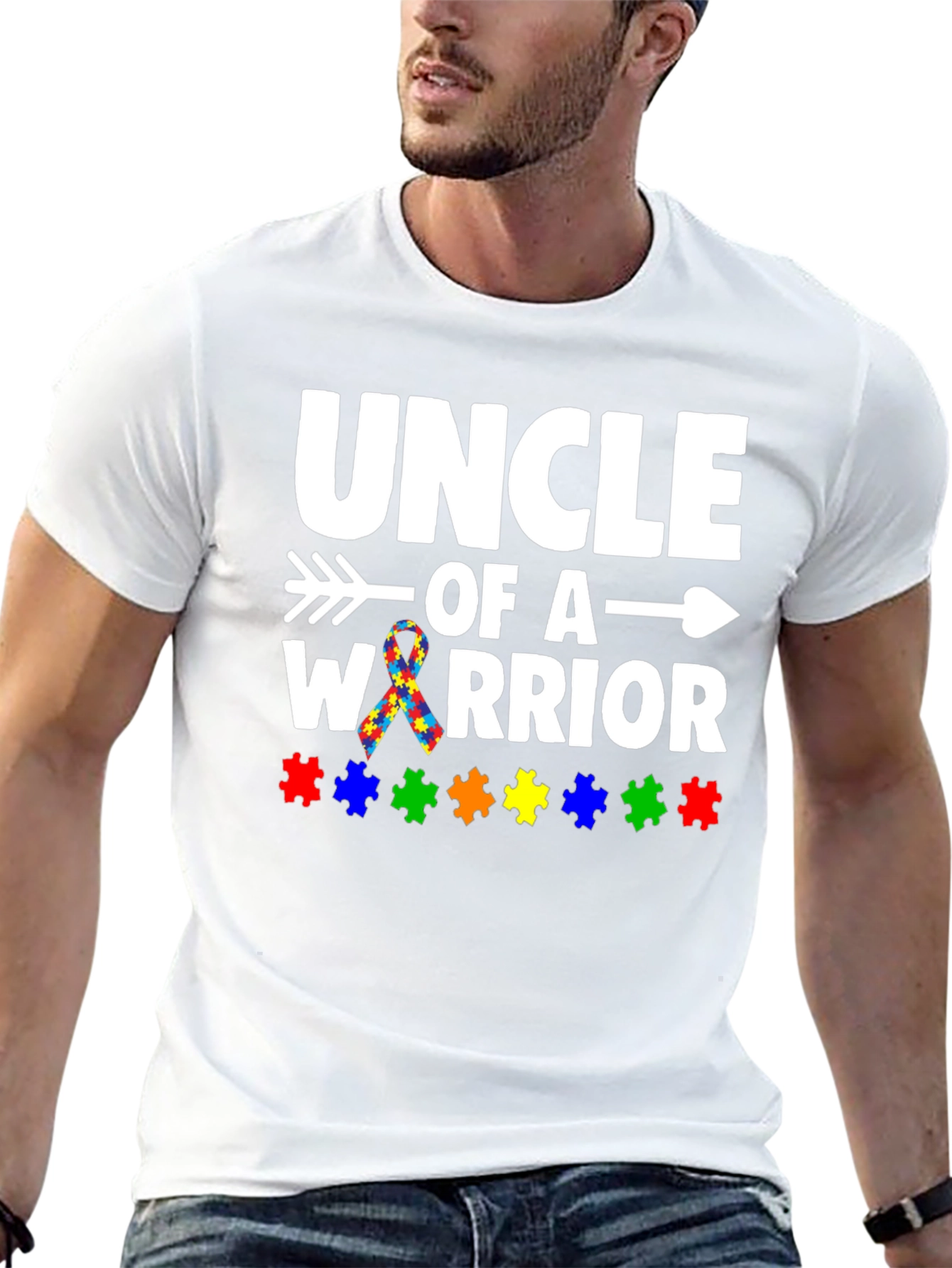Autism Awareness T-Shirt - Uncle of a Warrior