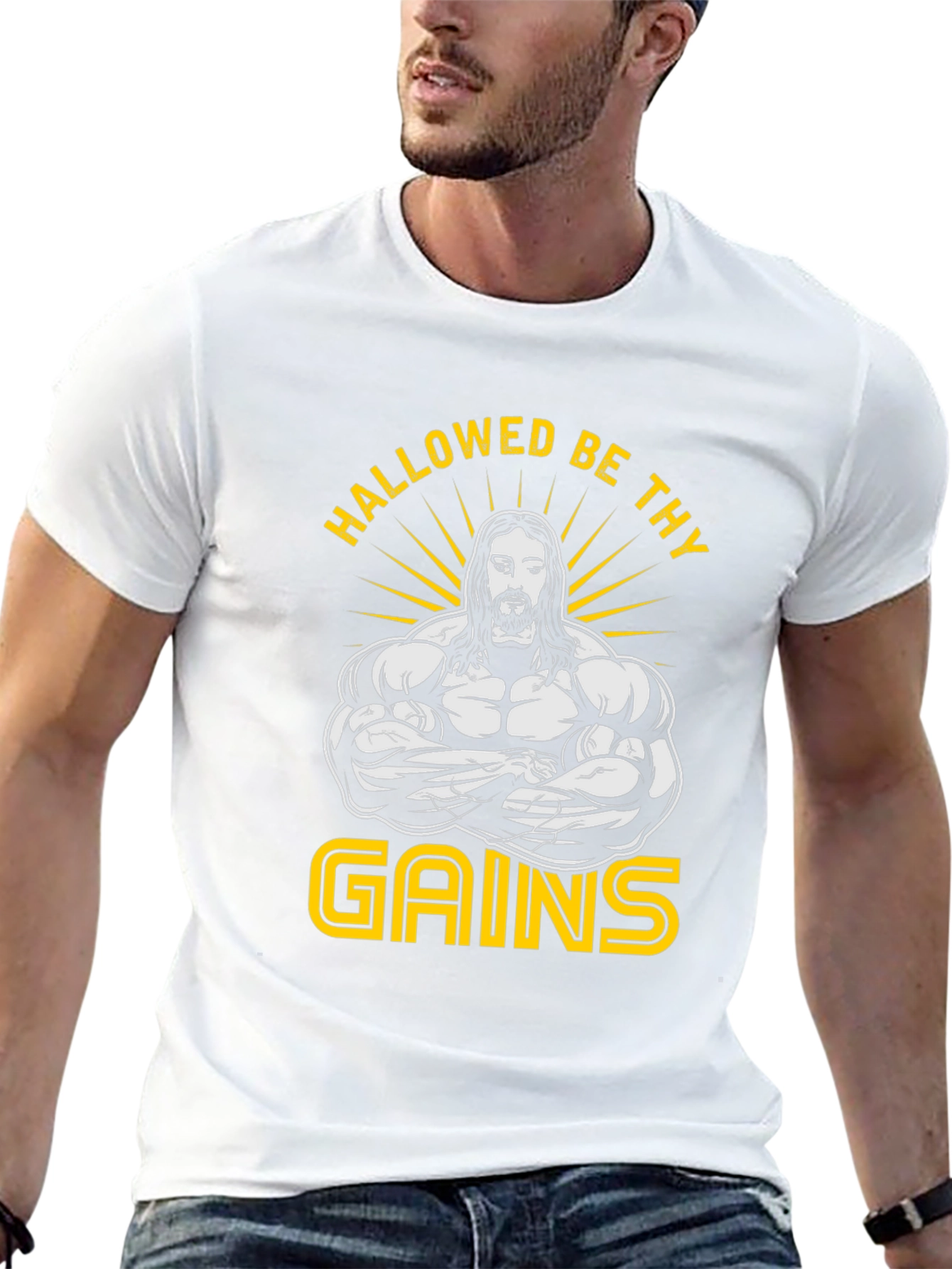 Hallowed Be Thy Gains Graphic T-Shirt - Black