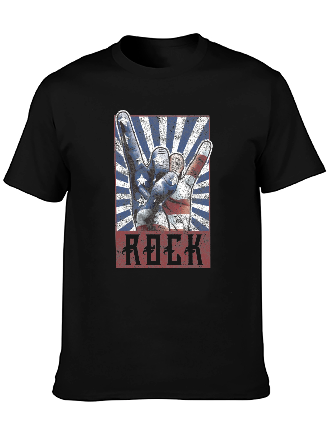American Rock Hand Gesture Graphic T-Shirt