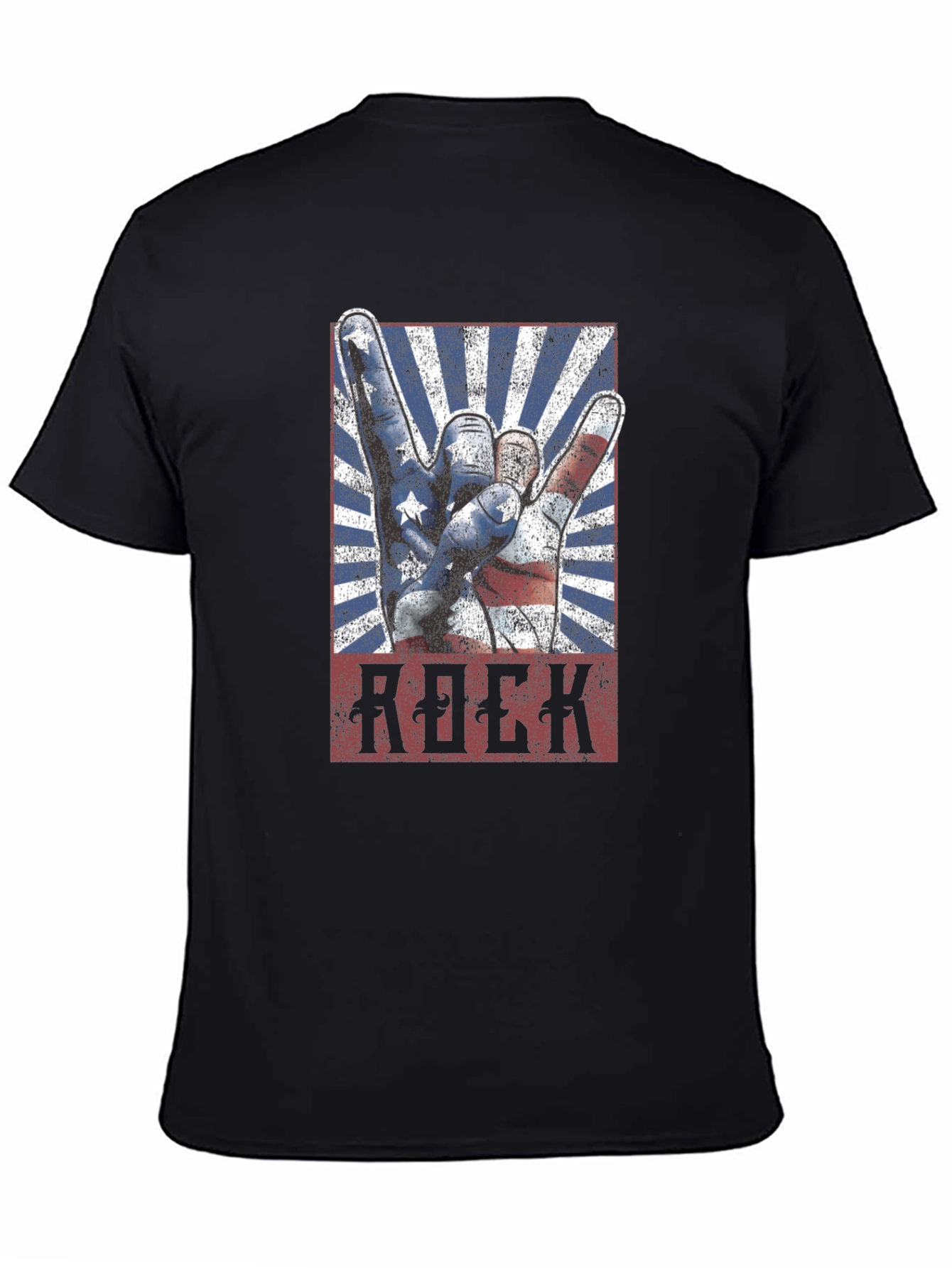 American Rock Hand Gesture Graphic T-Shirt