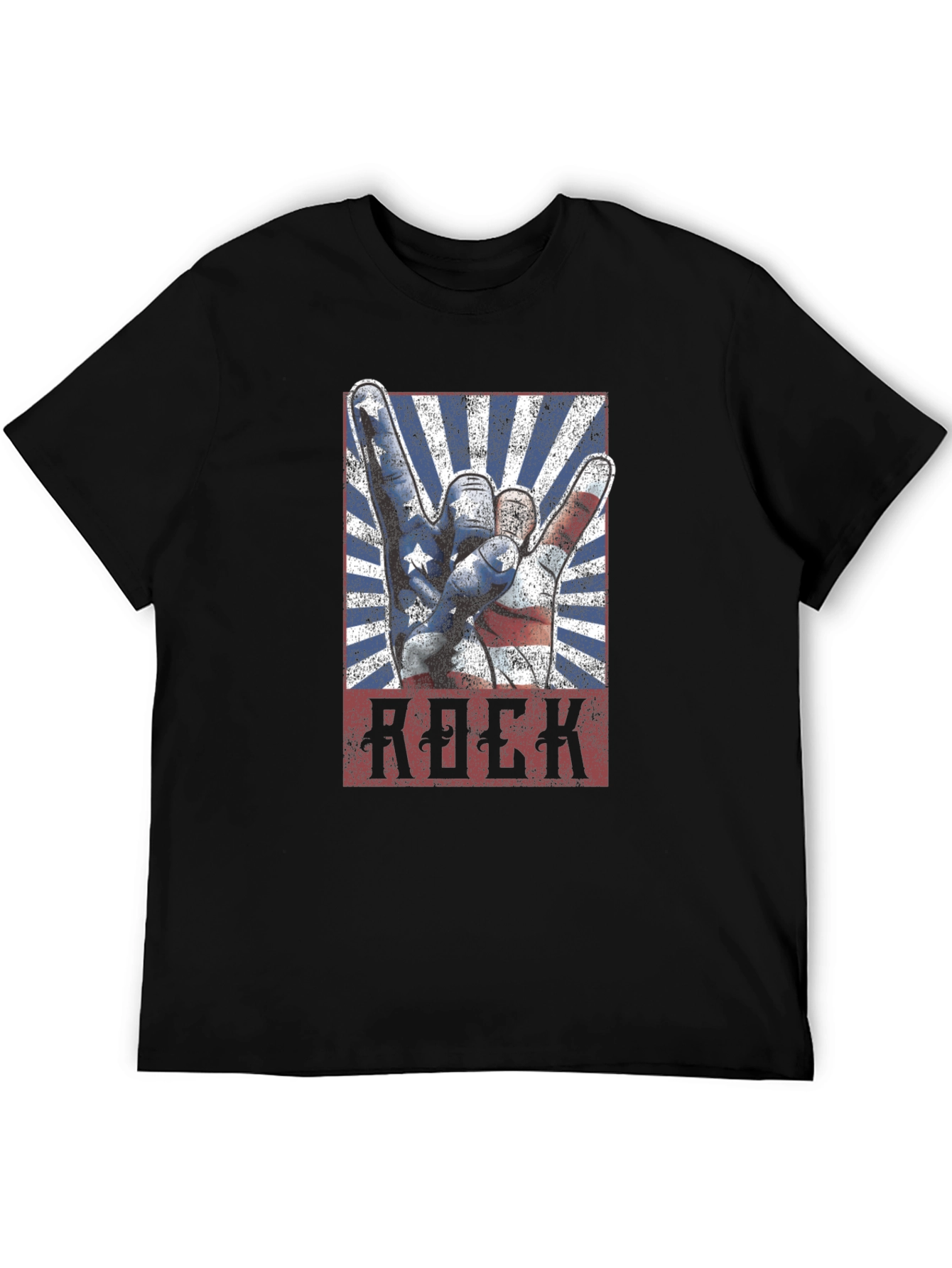 American Rock Hand Gesture Graphic T-Shirt