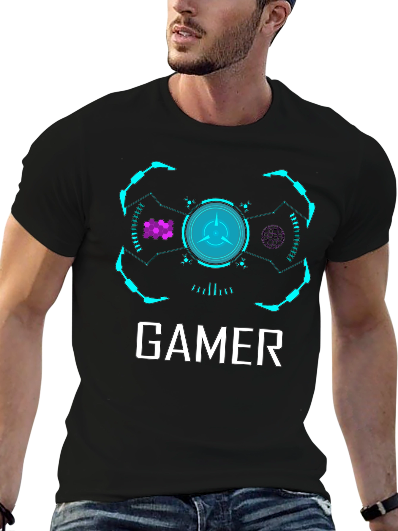 Gamer Graphic T-Shirt - Modern Black Tee