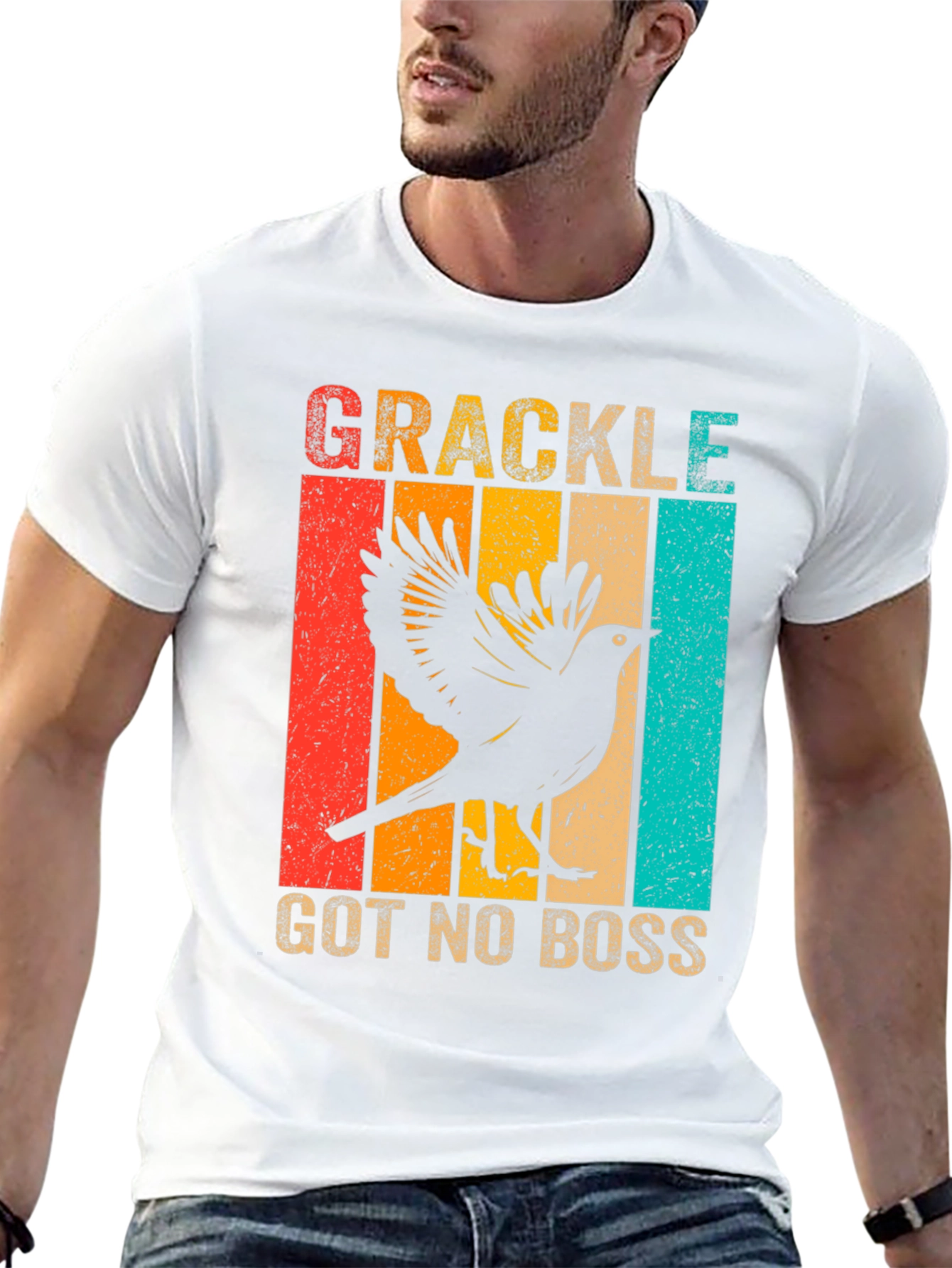 Grackle Got No Boss Tee Retro Bird Lover Shirt