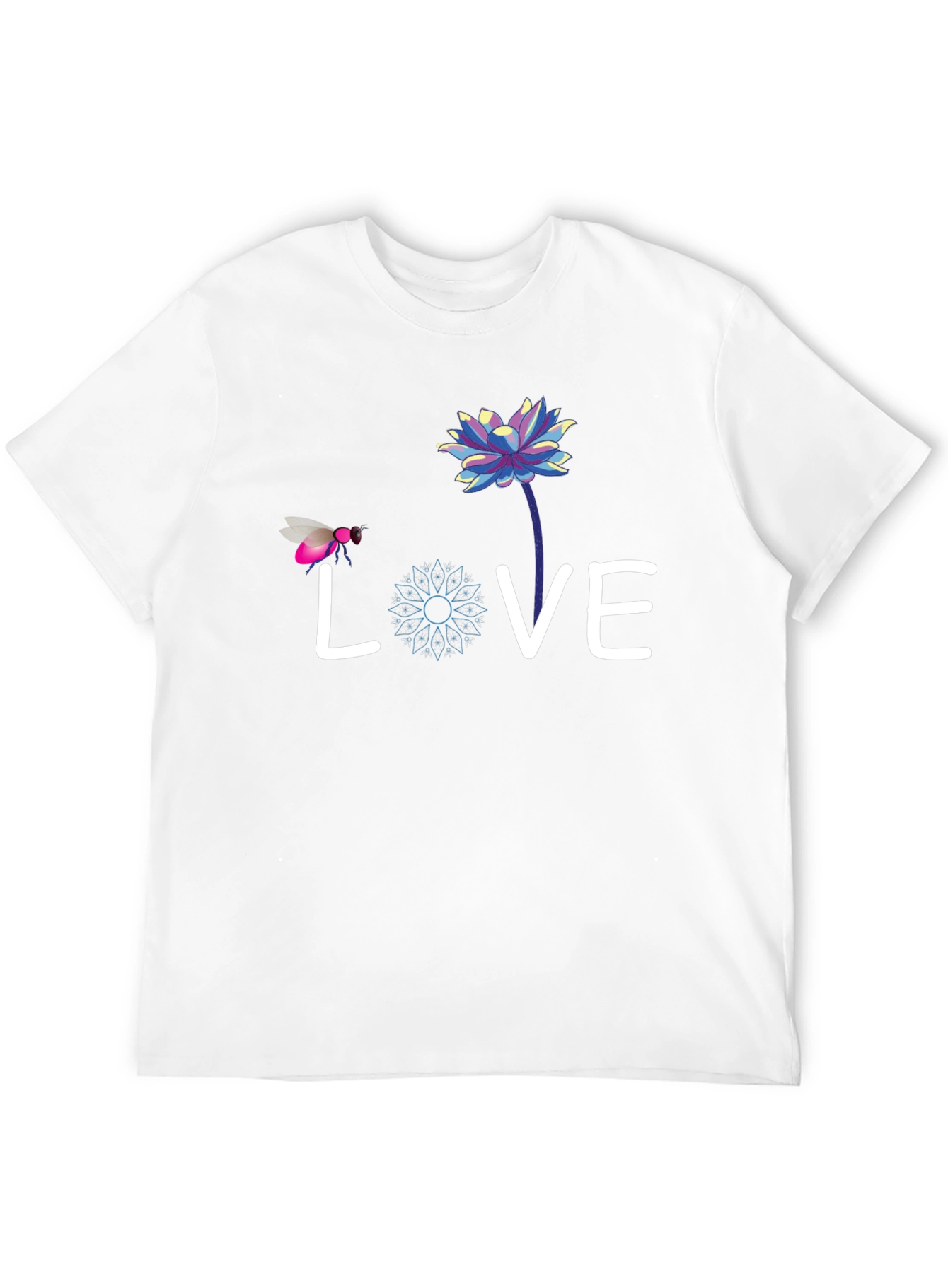 Love Bee Lotus Graphic Tee - Black Cotton