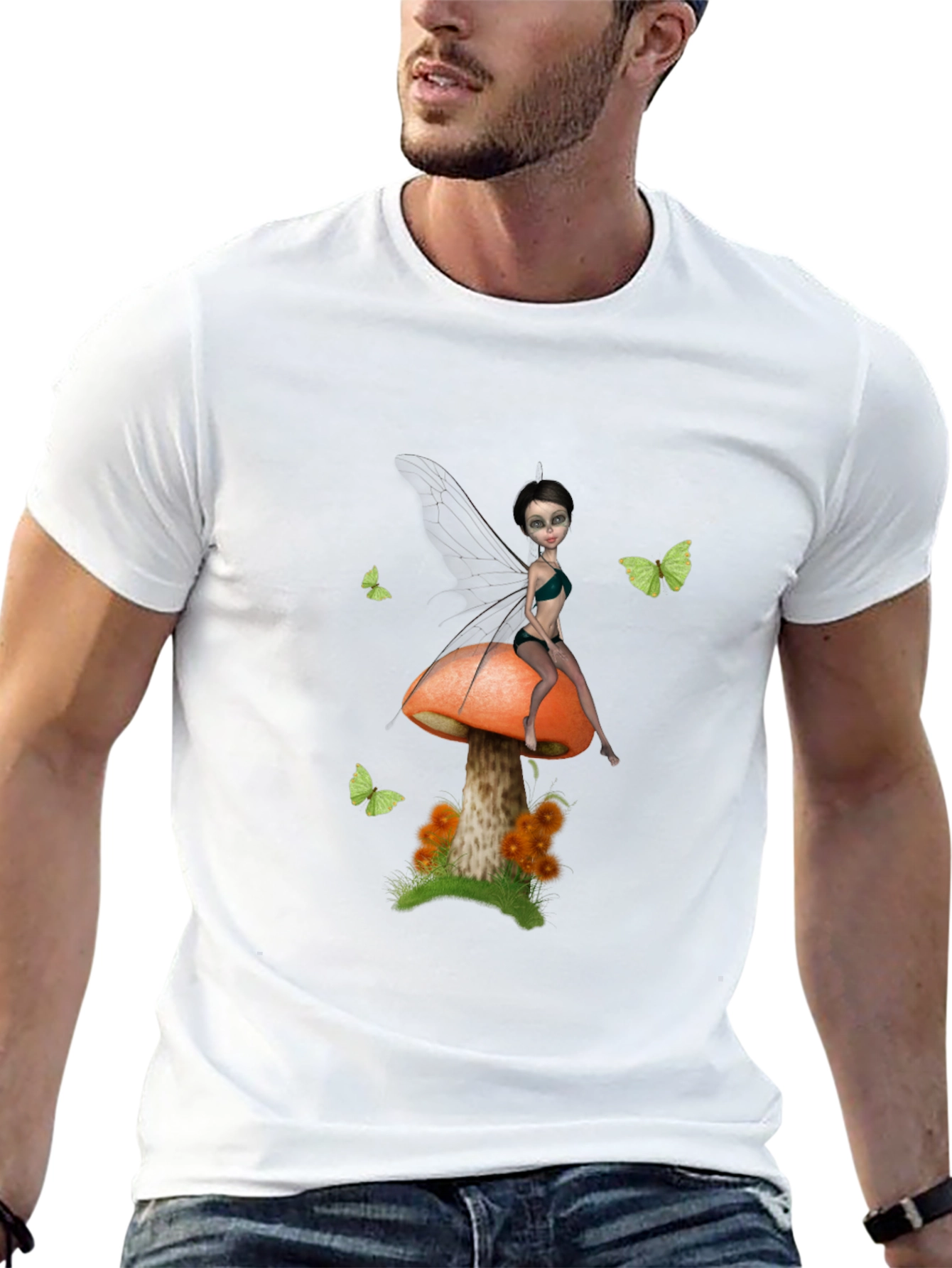 Fairy on Mushroom Graphic T-Shirt