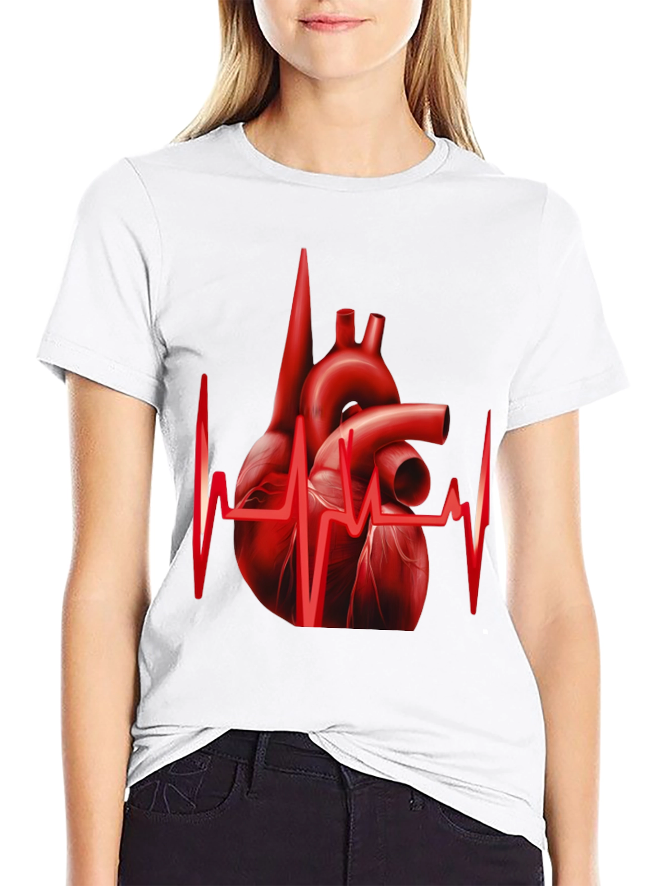 Anatomical Heartbeat Graphic Tee - Black