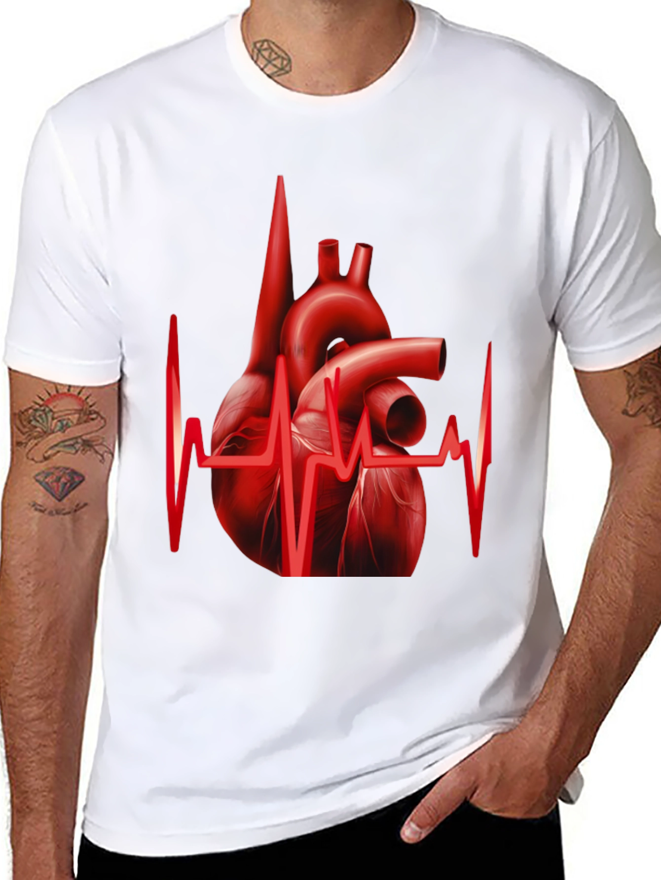 Anatomical Heartbeat Graphic Tee - Black