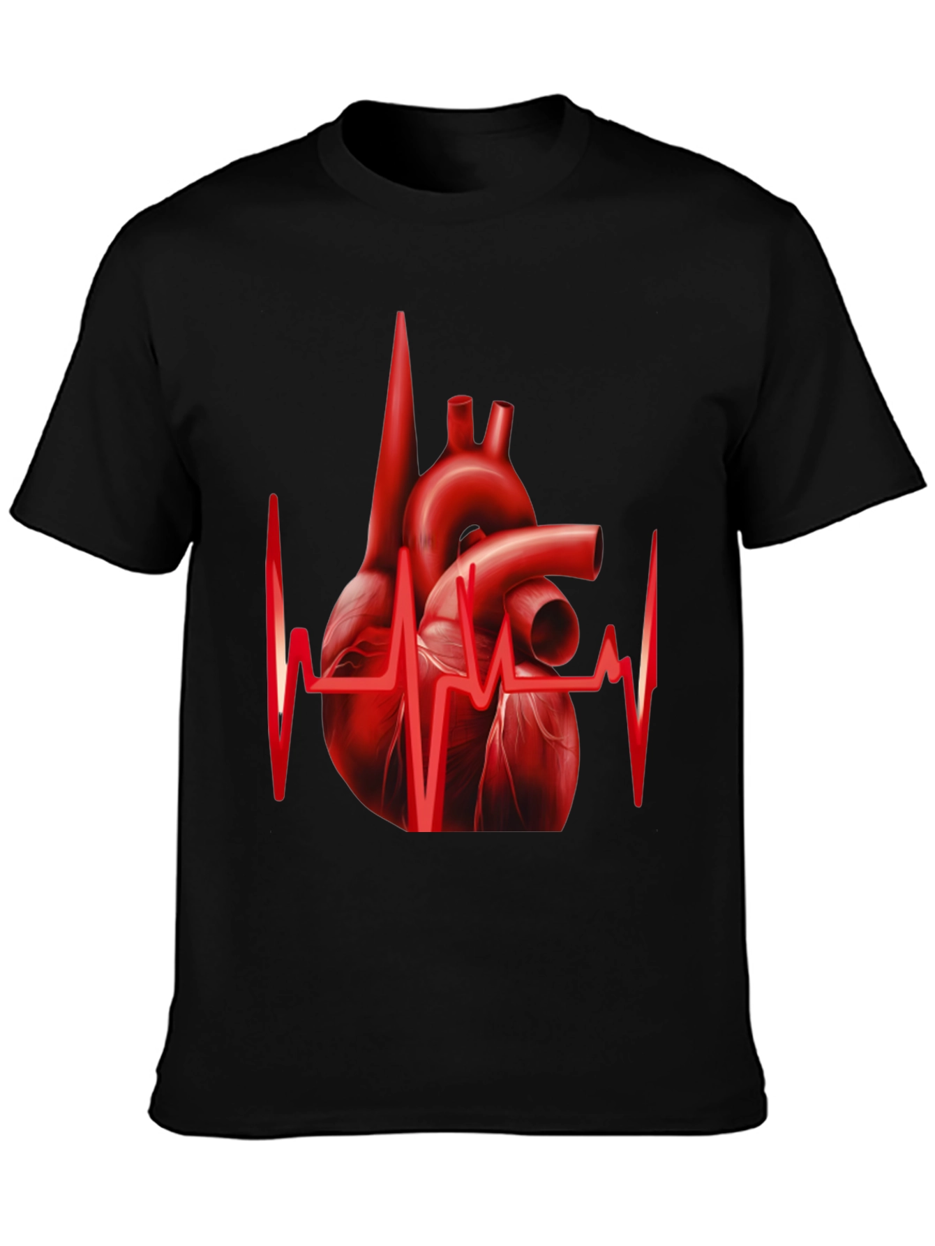 Anatomical Heartbeat Graphic Tee - Black