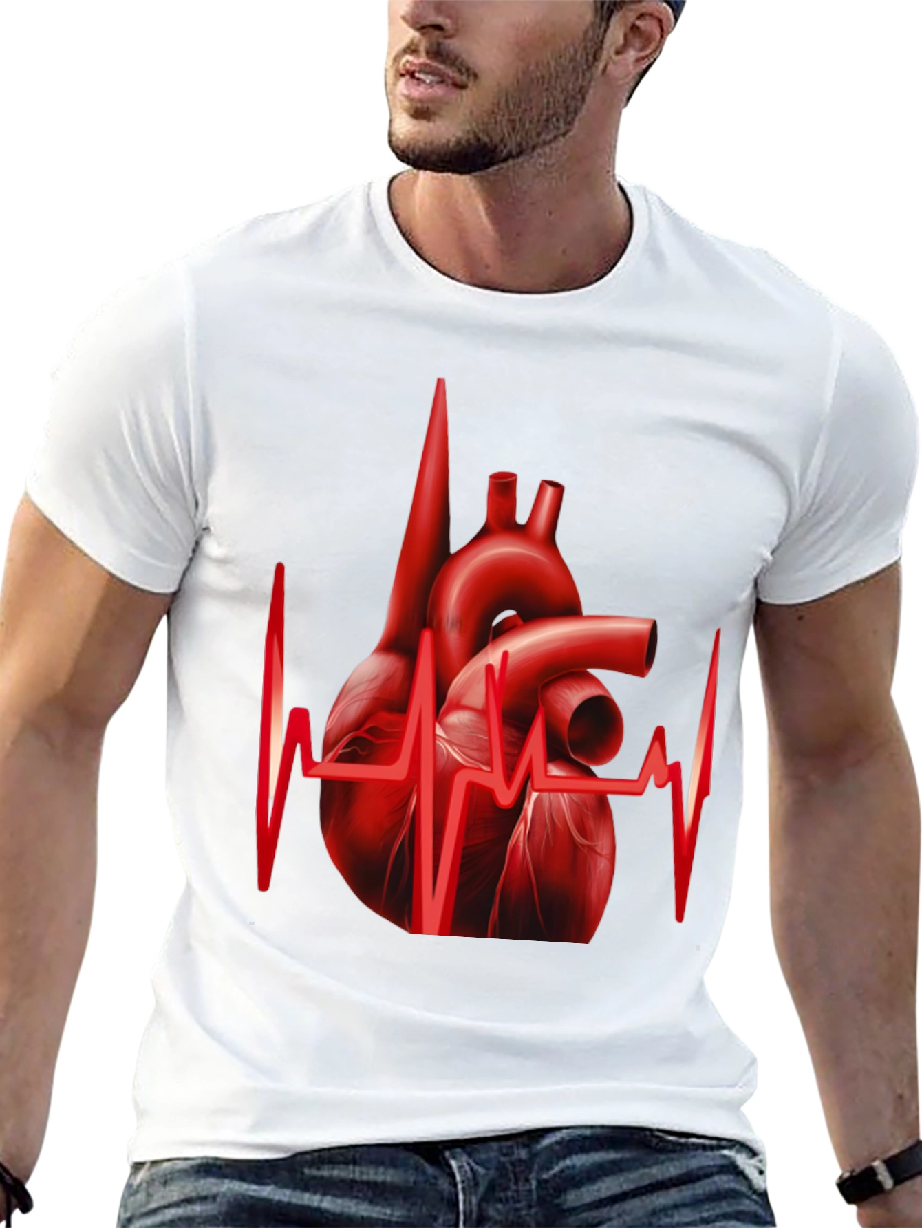 Anatomical Heartbeat Graphic Tee - Black