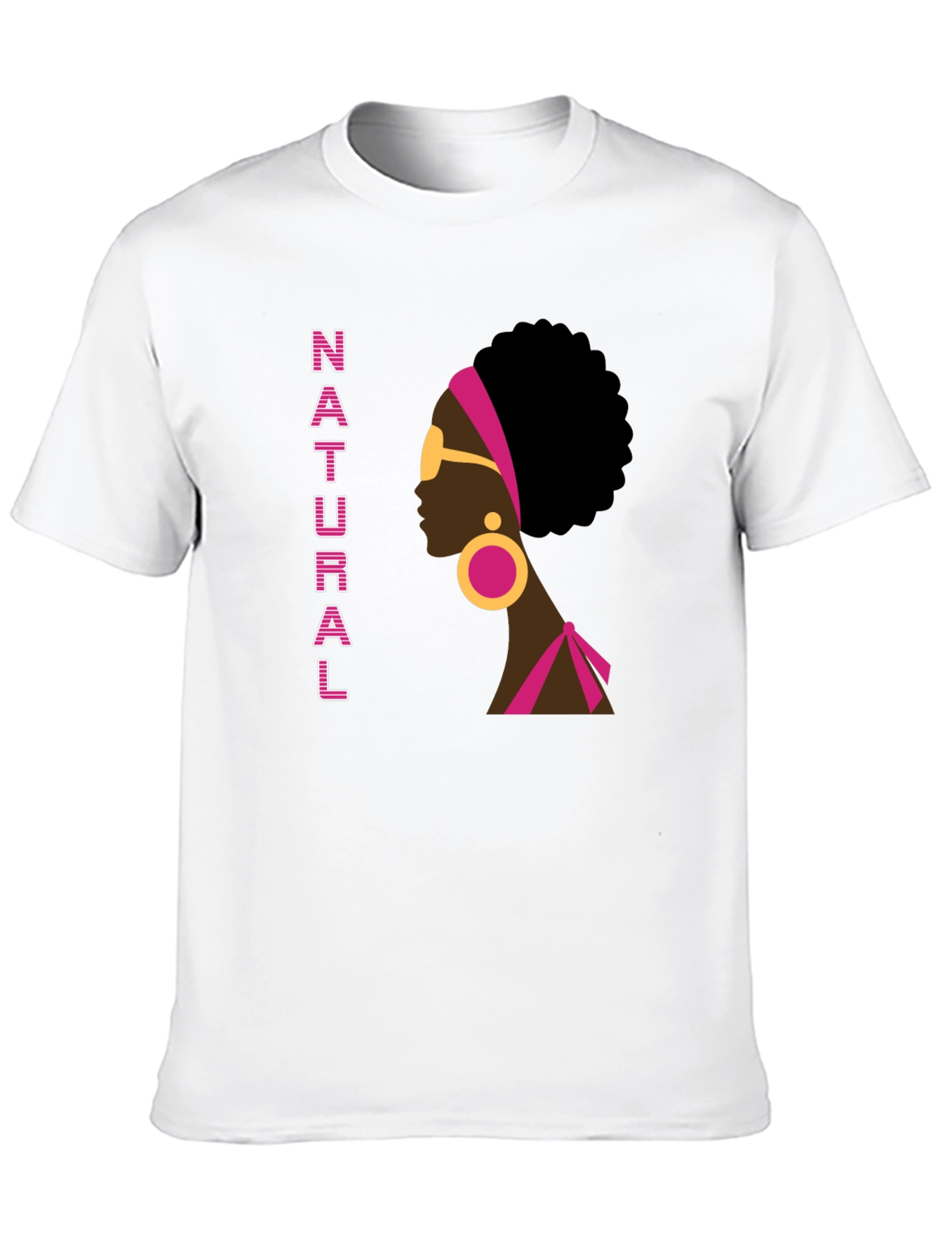 Natural Afro Woman Graphic Tee - Stylish Black T-Shirt