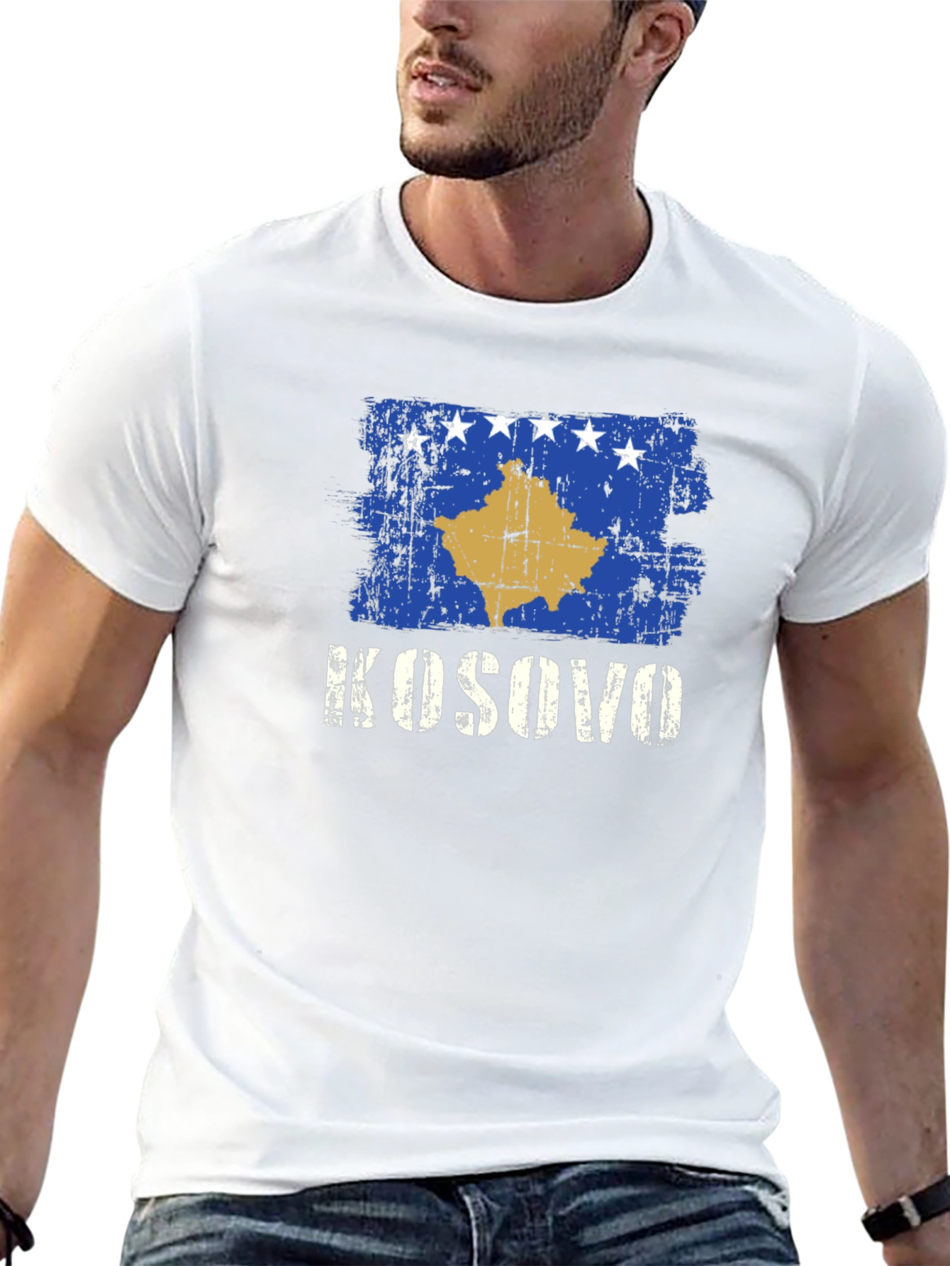 Kosovo Flag T-Shirt - Distressed Design