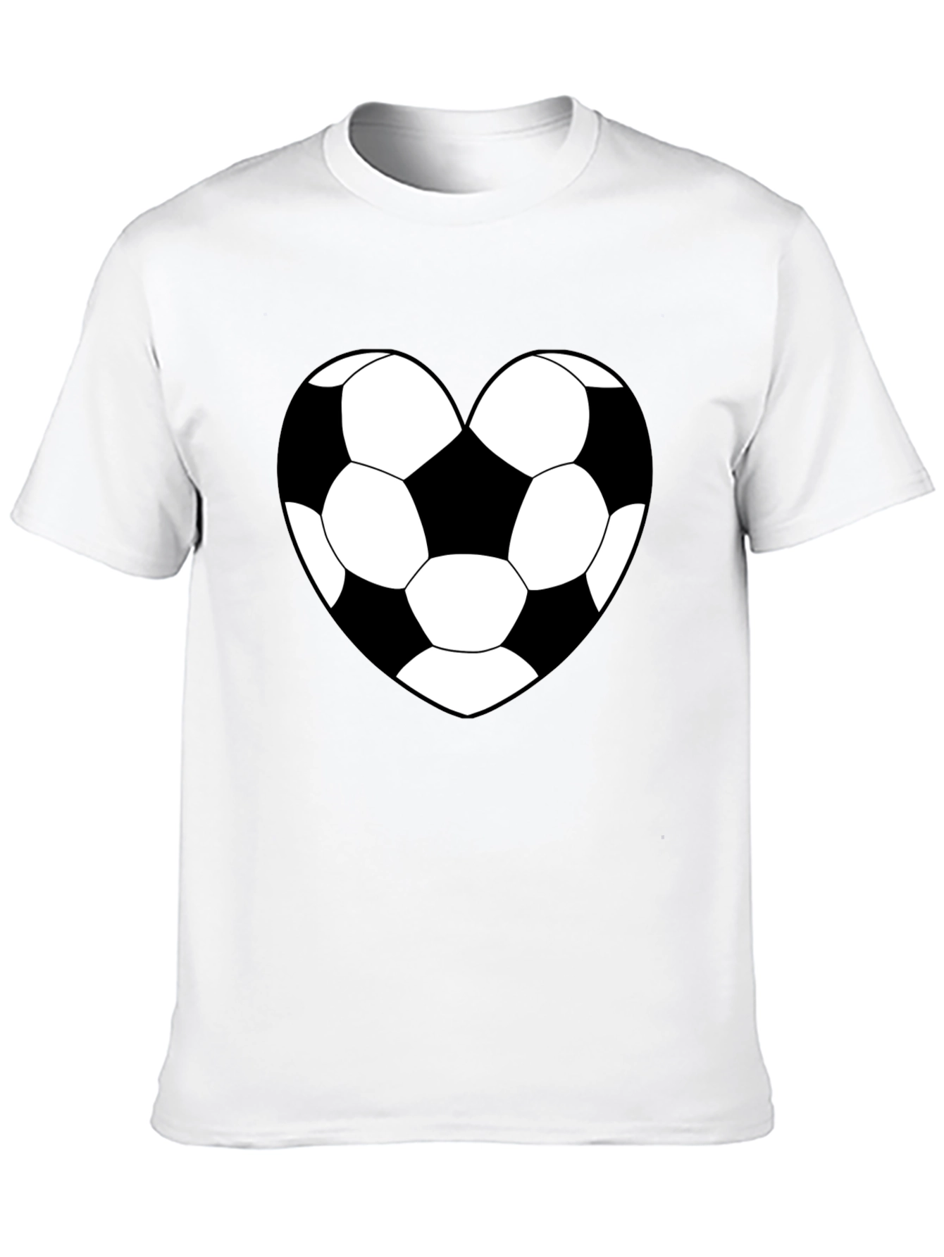 Soccer Heart T-Shirt - Black Sporty Graphic Tee