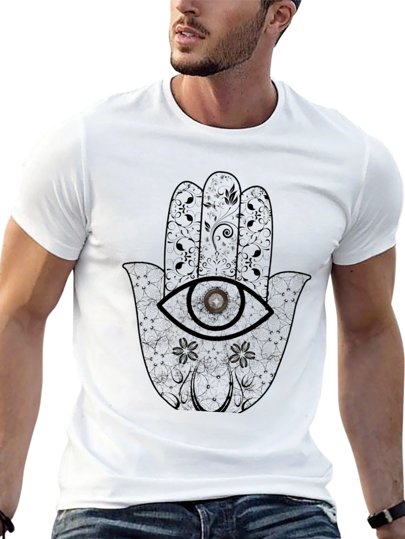 Hamsa Hand Graphic Print T-Shirt
