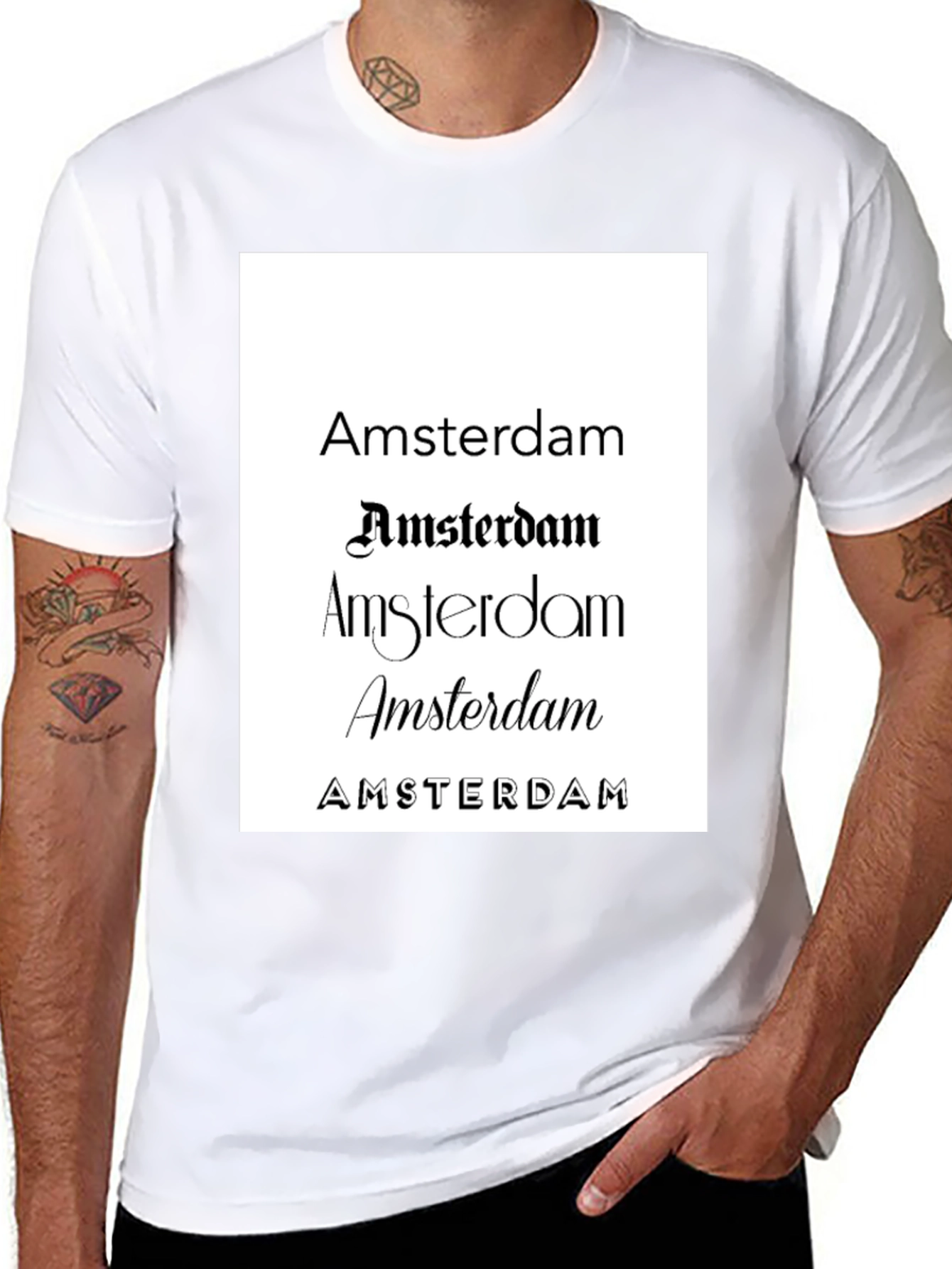 Amsterdam Graphic Print Black T-Shirt