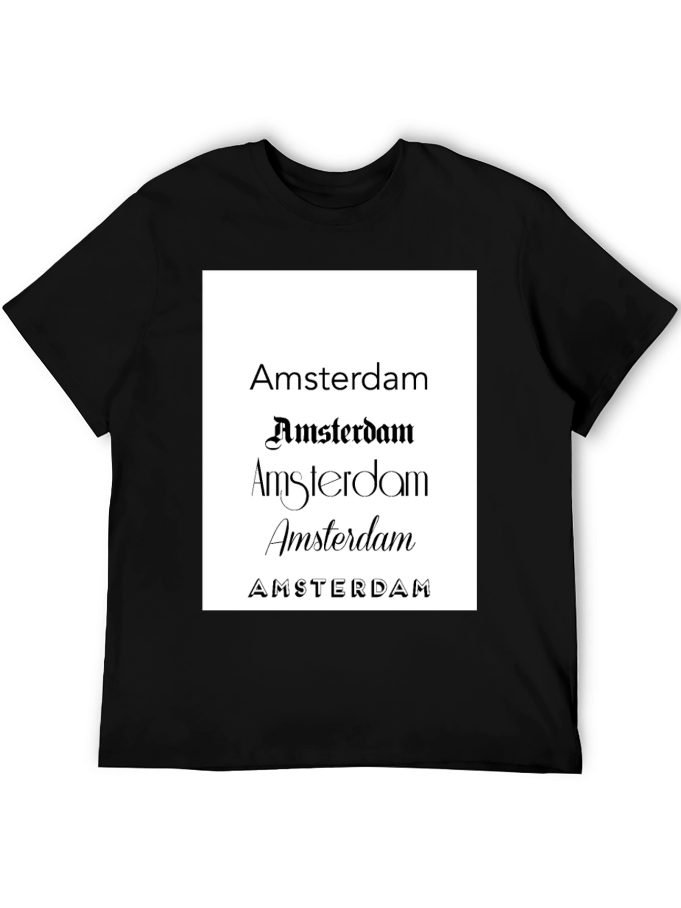 Amsterdam Graphic Print Black T-Shirt