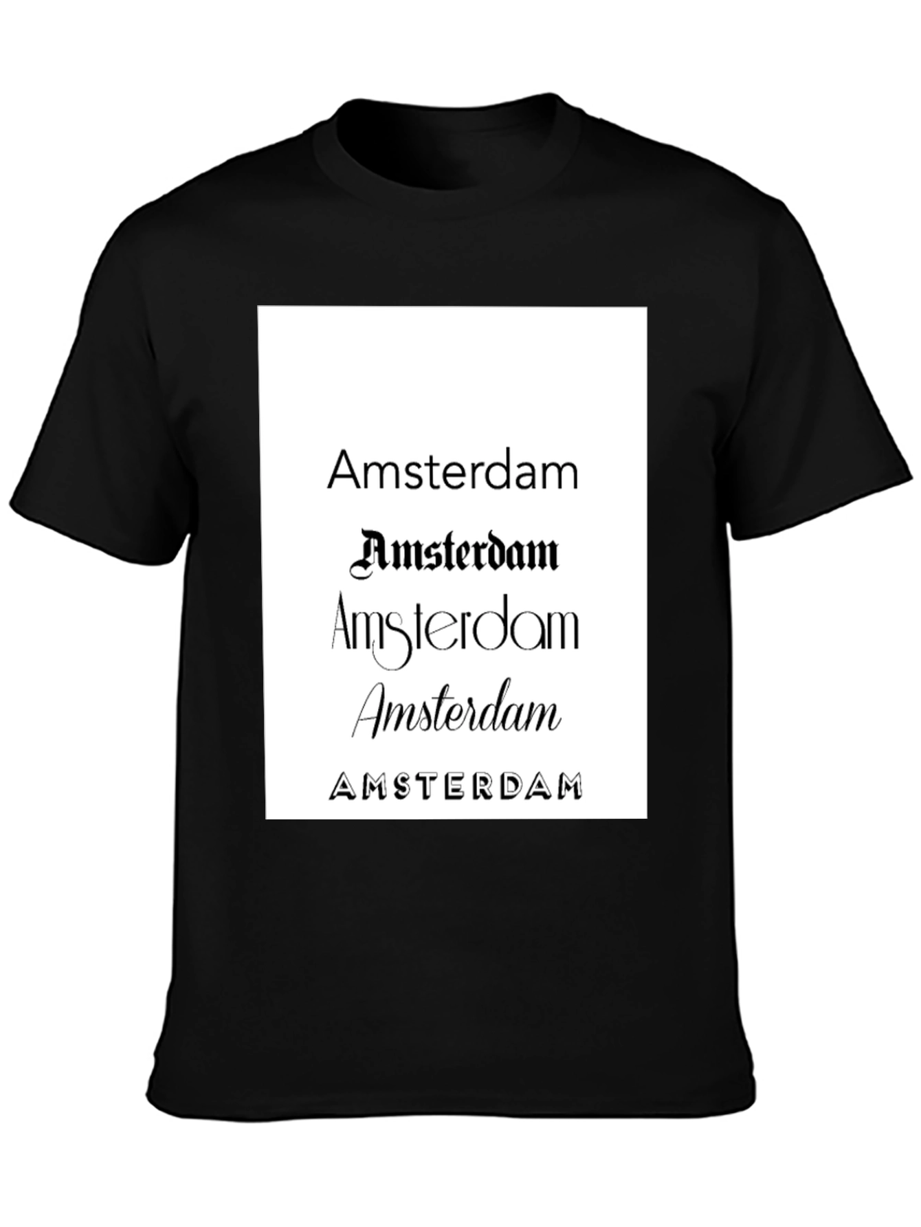 Amsterdam Graphic Print Black T-Shirt