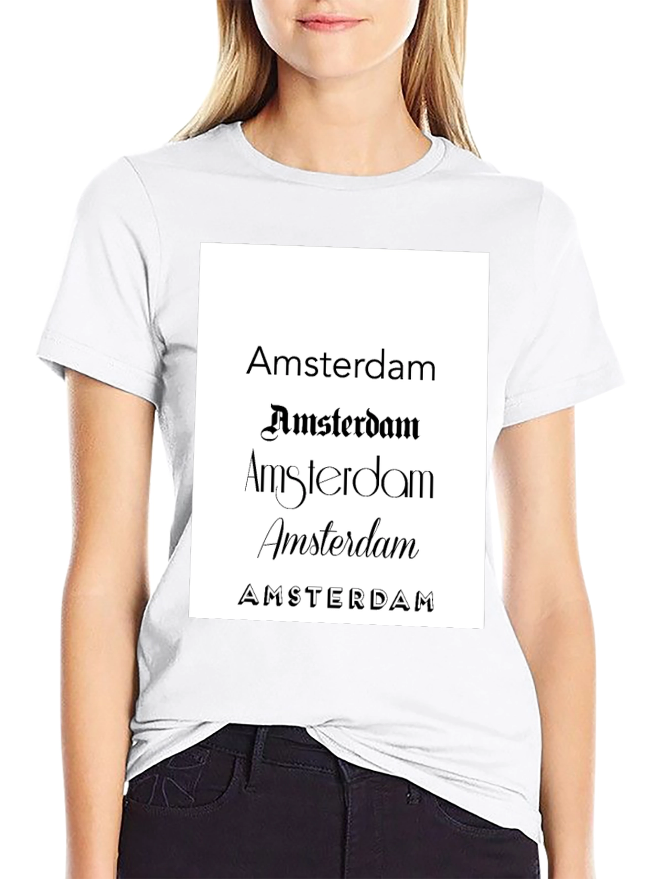 Amsterdam Graphic Print Black T-Shirt