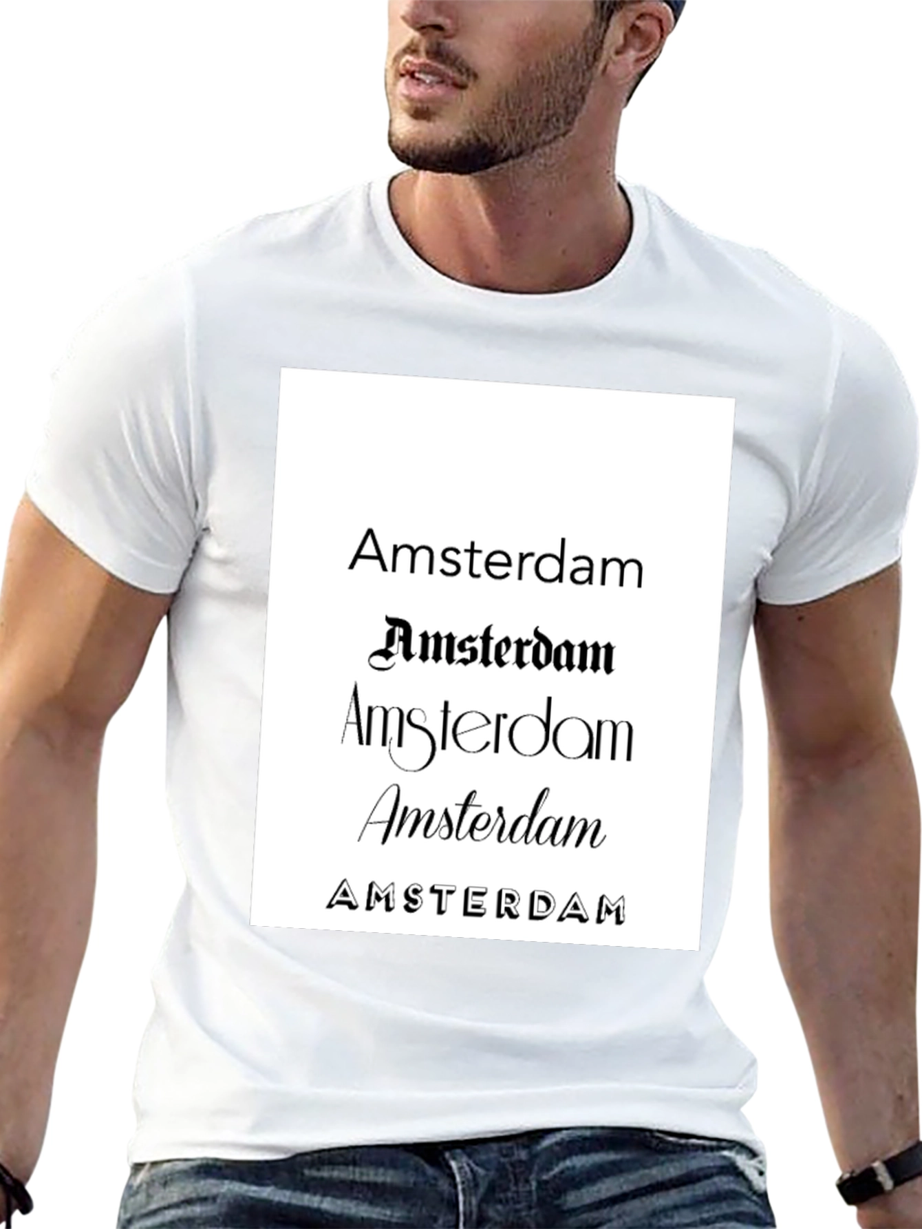 Amsterdam Graphic Print Black T-Shirt