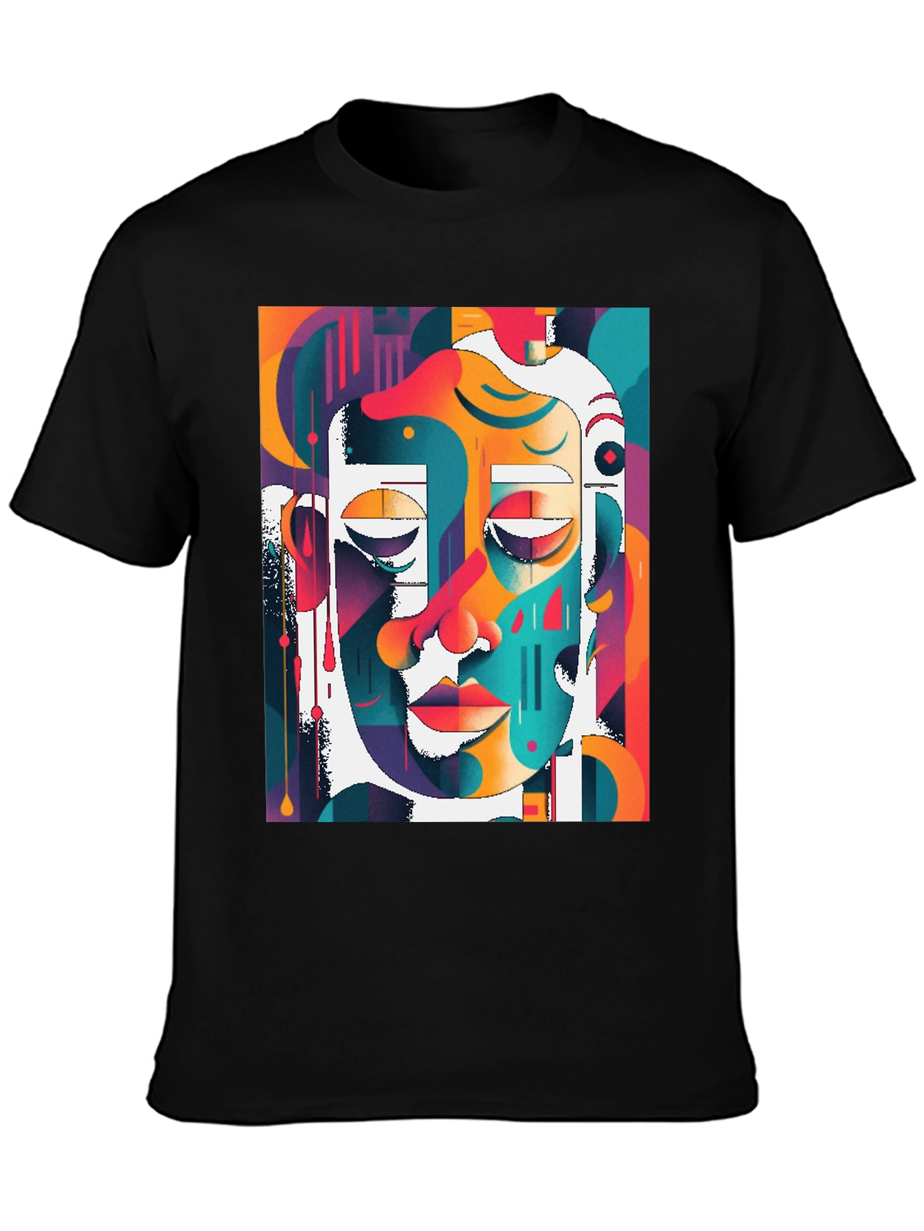Abstract Face Art T-Shirt - Modern Graphic Tee