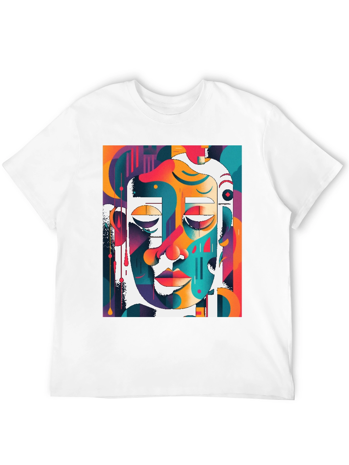 Abstract Face Art T-Shirt - Modern Graphic Tee