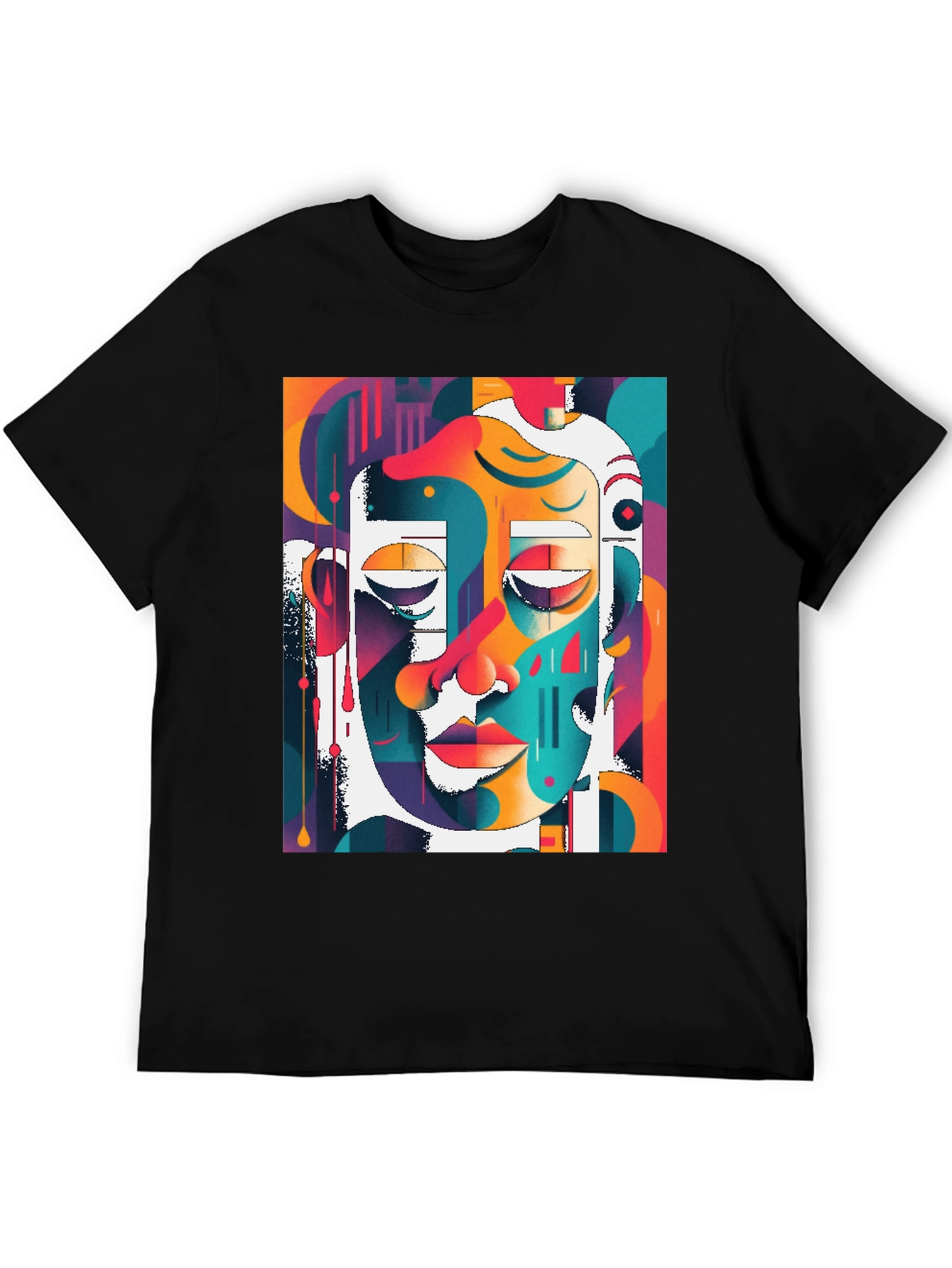 Abstract Face Art T-Shirt - Modern Graphic Tee