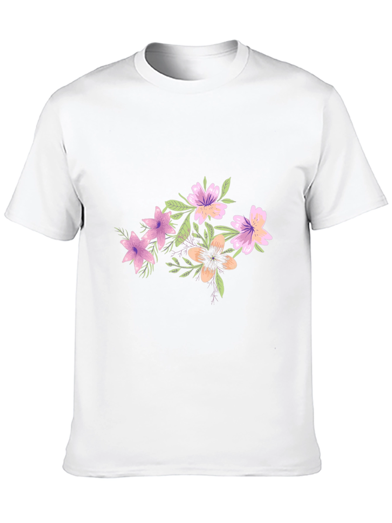 Floral Graphic Tee - Black Cotton Blend
