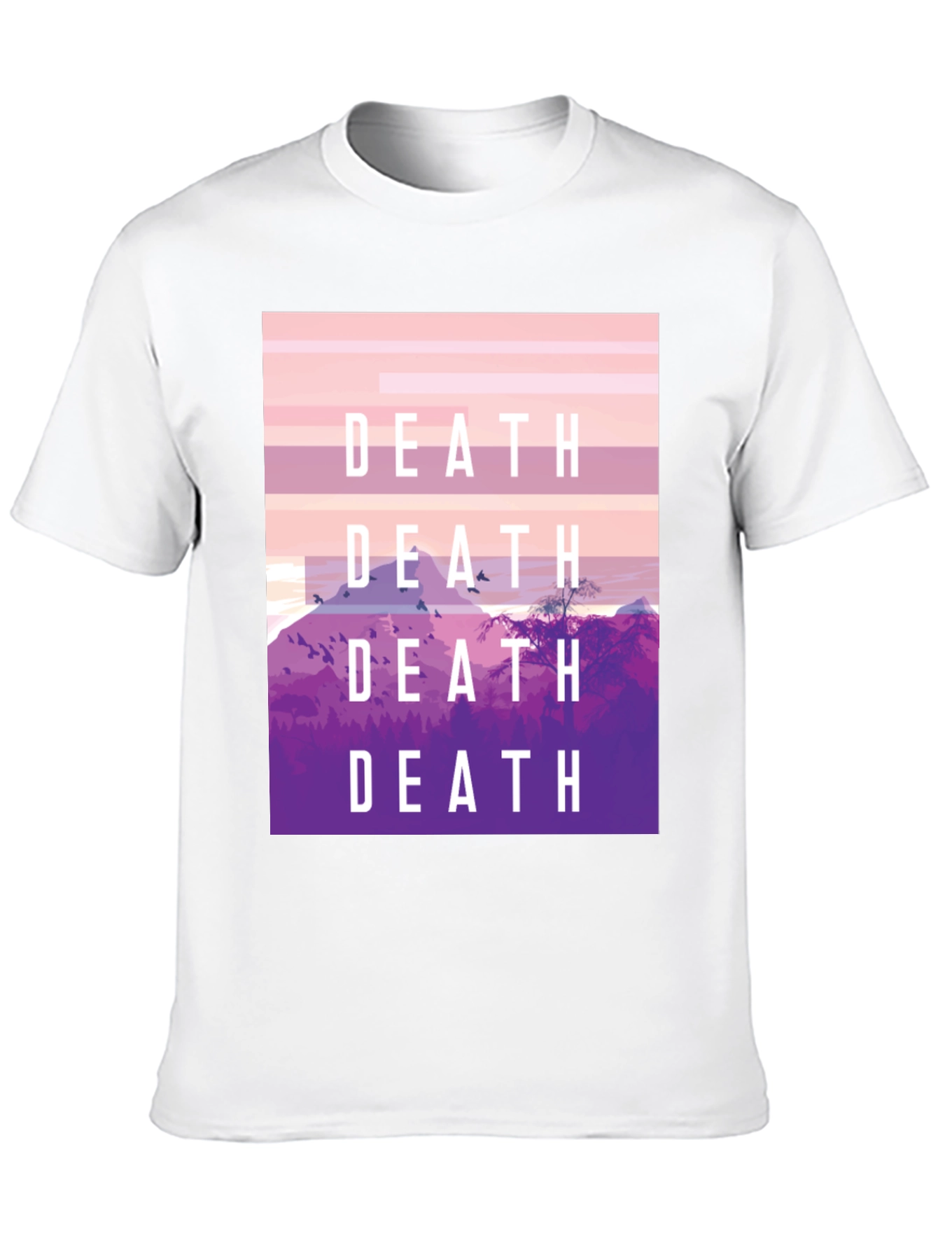 Death Graphic Tee - Artistic Mountain Scene T-Shirt