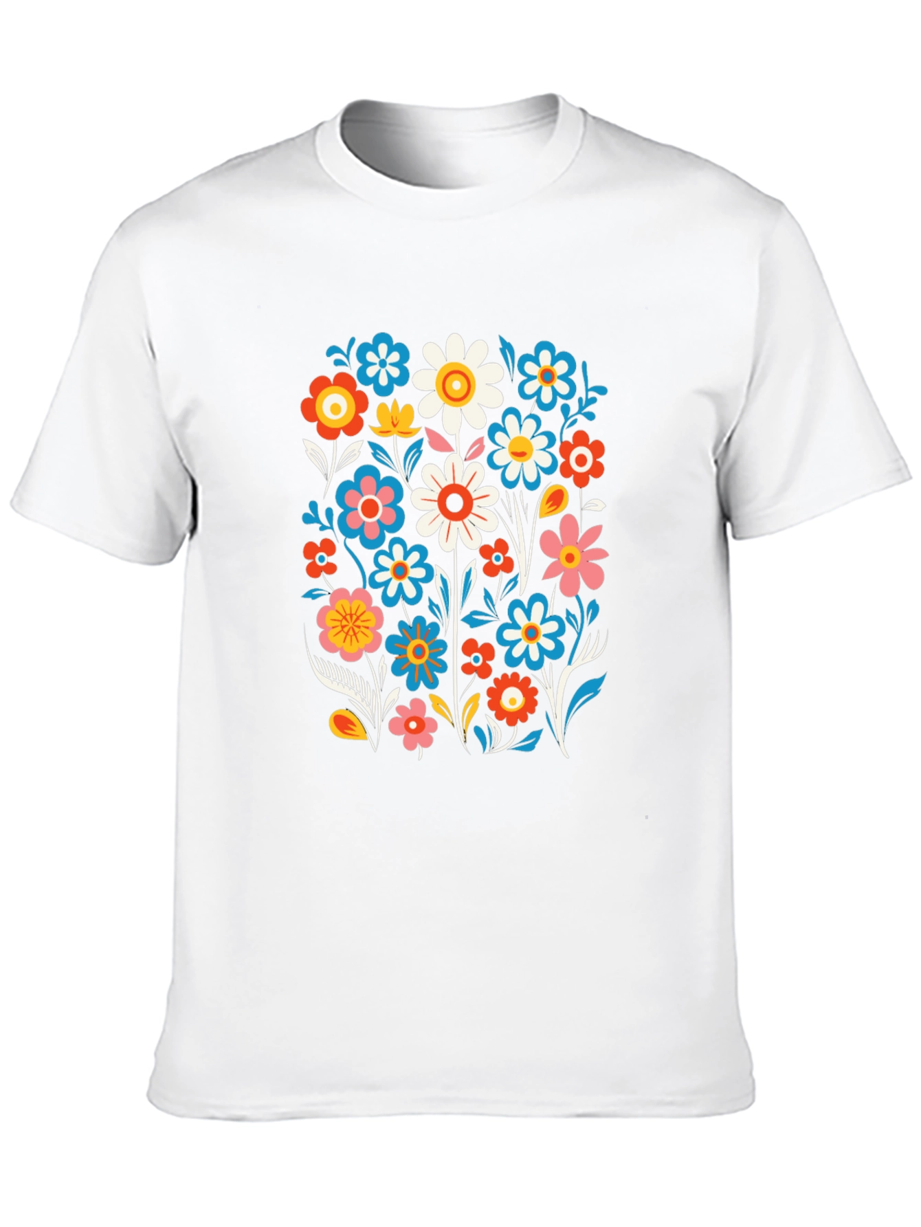 Retro Floral Graphic Tee - Black