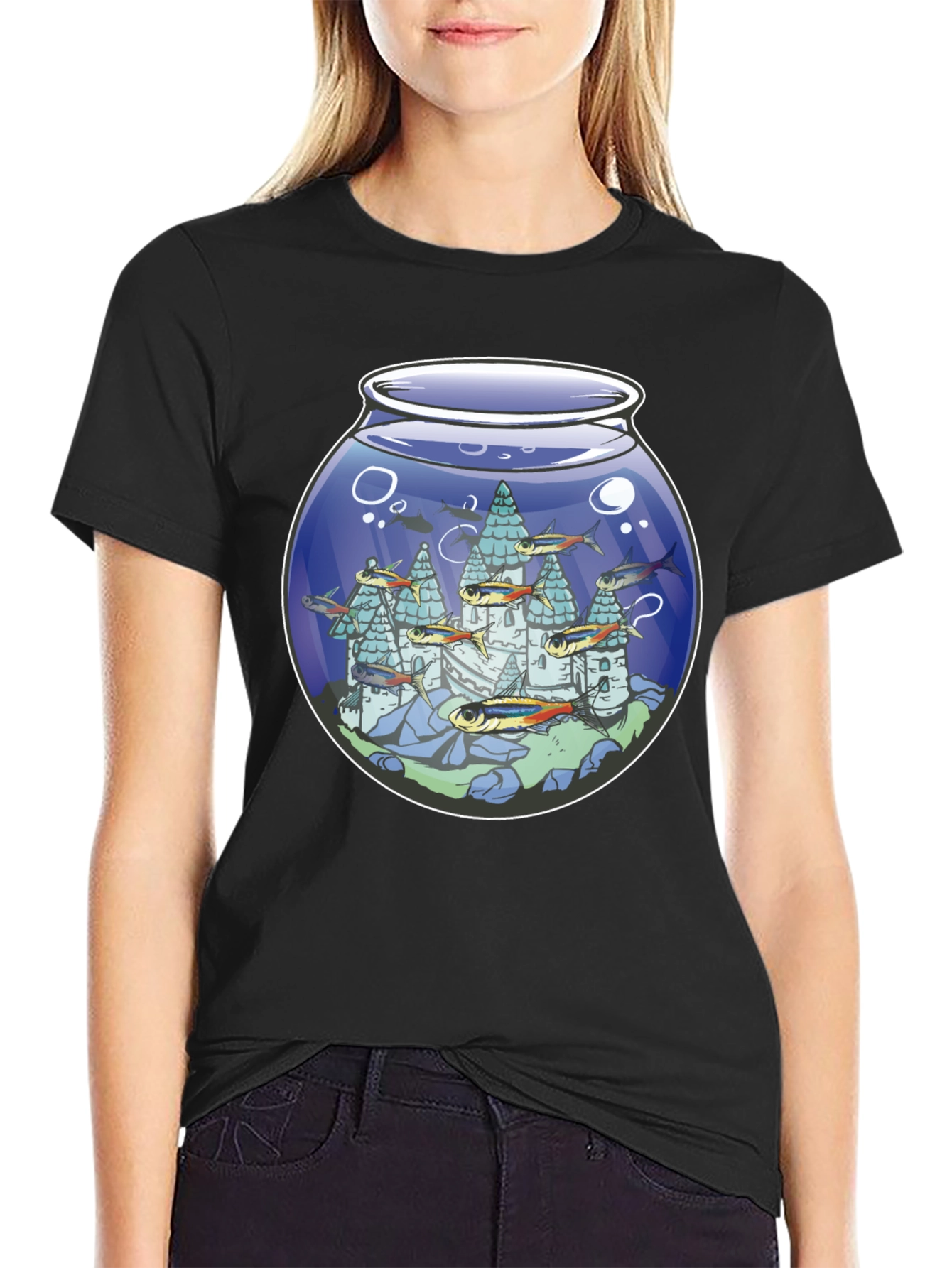 Fishbowl Castle Graphic T-Shirt