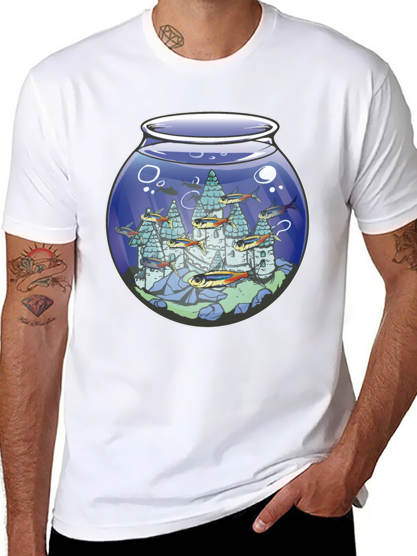Fishbowl Castle Graphic T-Shirt