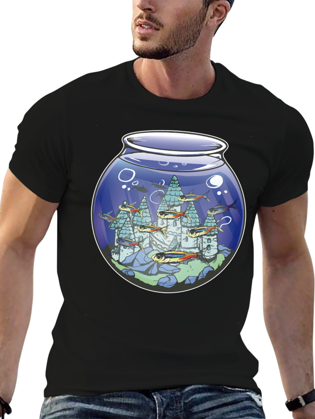 Fishbowl Castle Graphic T-Shirt