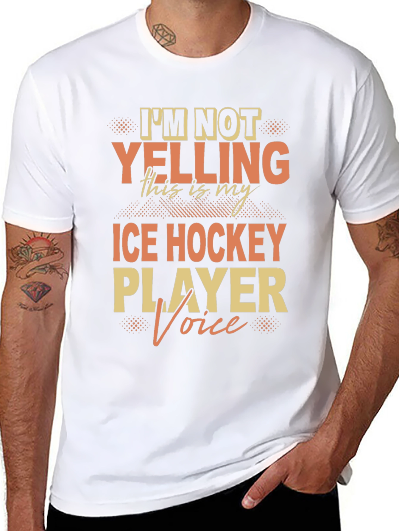 Ice Hockey Player Voice Tee - Novelty Graphic T-Shirt