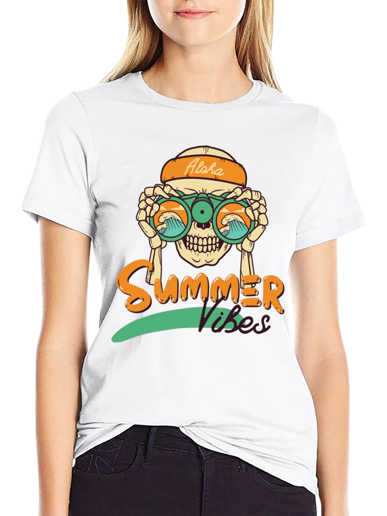 Aloha Summer Vibes Skeleton T-Shirt