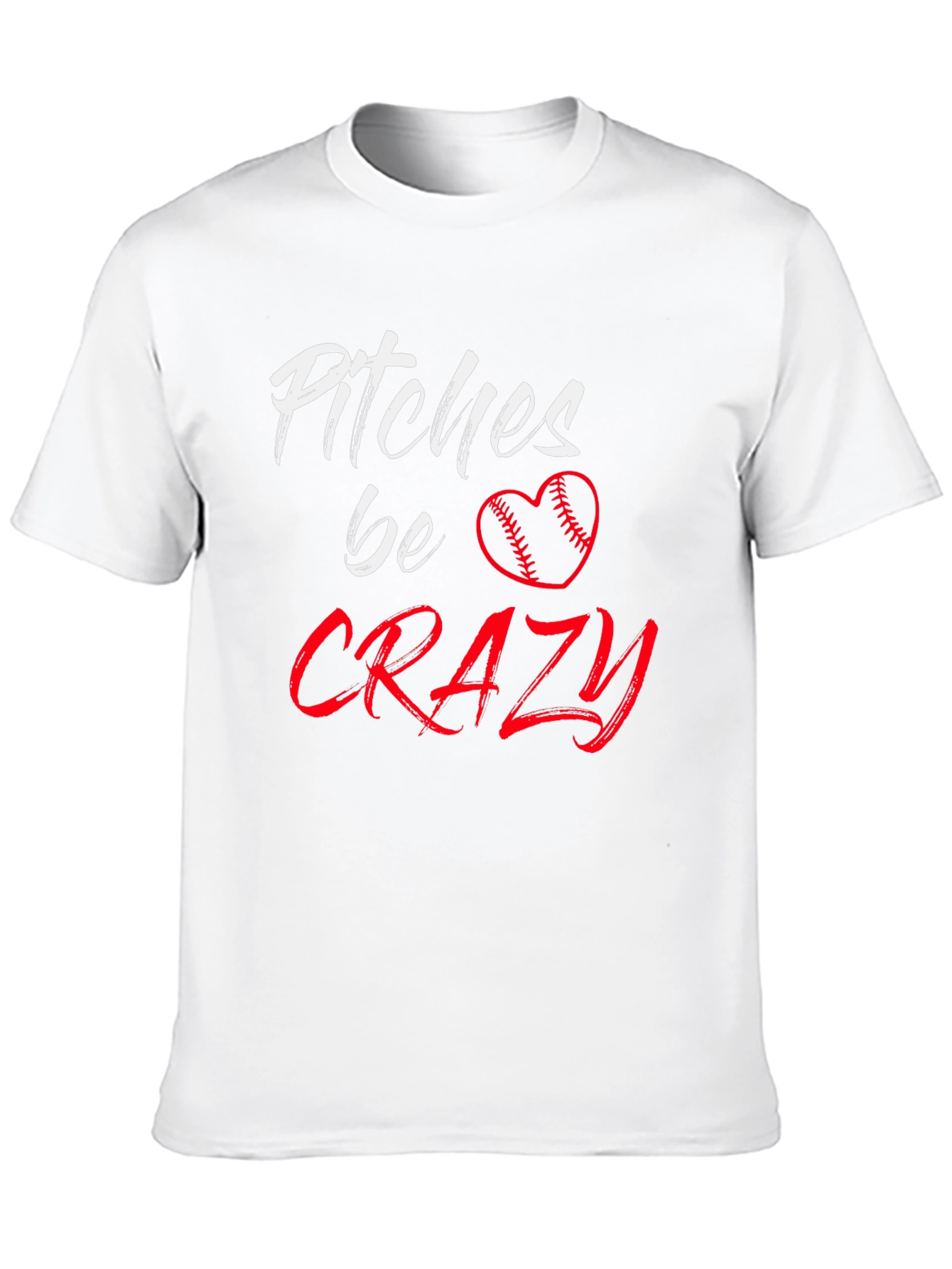 Pitches Be Crazy Baseball Heart Graphic Tee