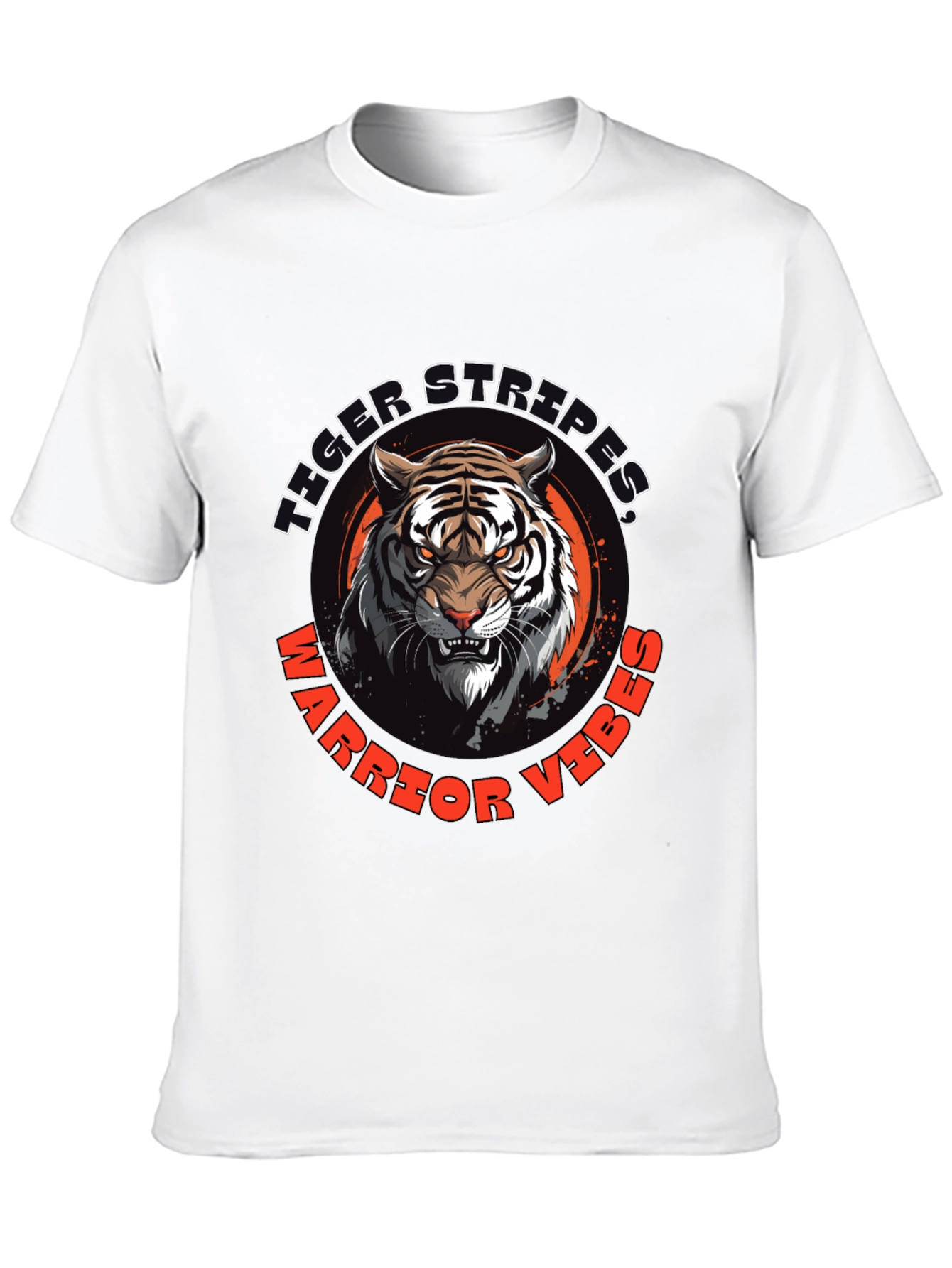 Tiger Stripes Warrior Vibes Black Graphic Tee
