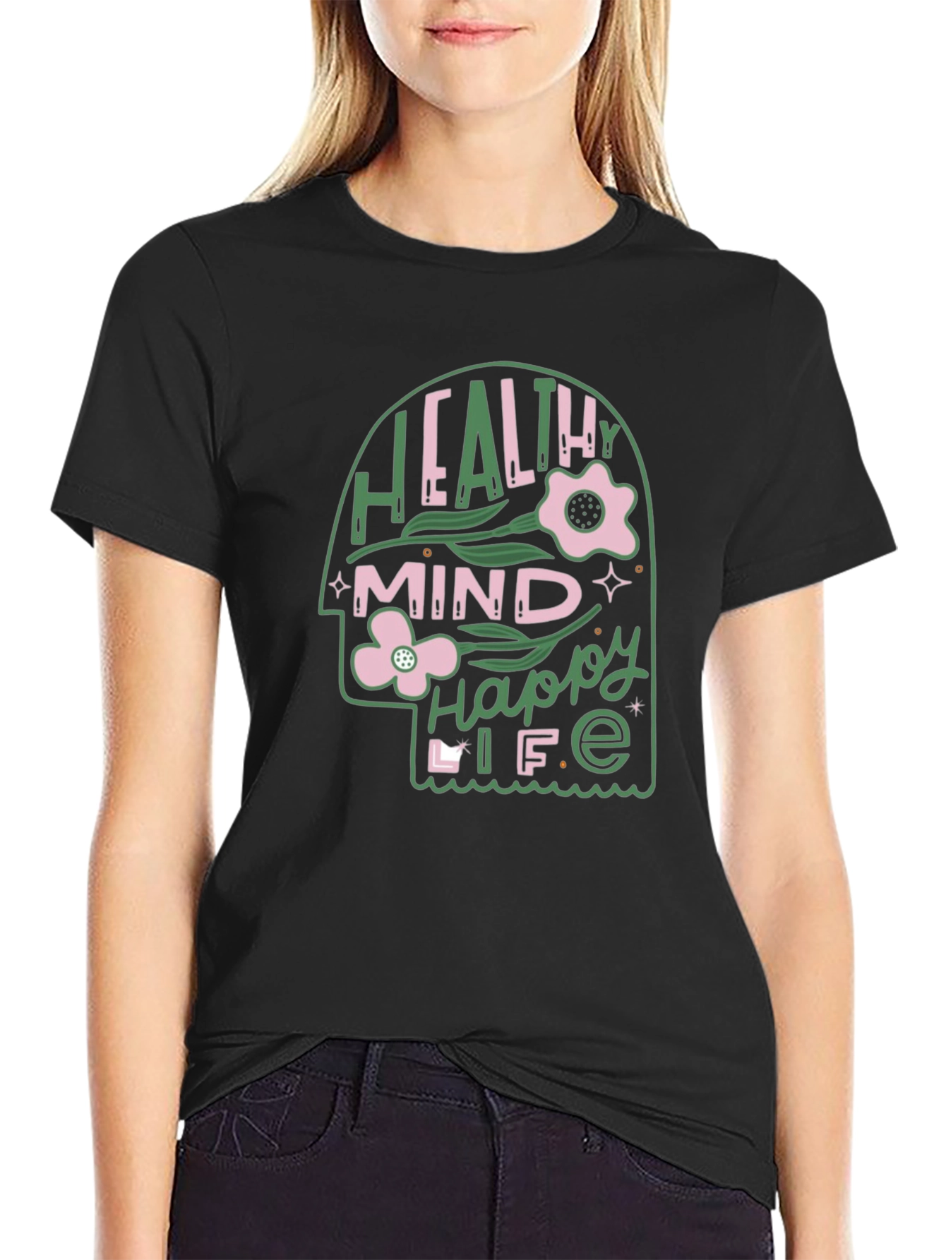 Healthy Mind Happy Life Graphic Tee
