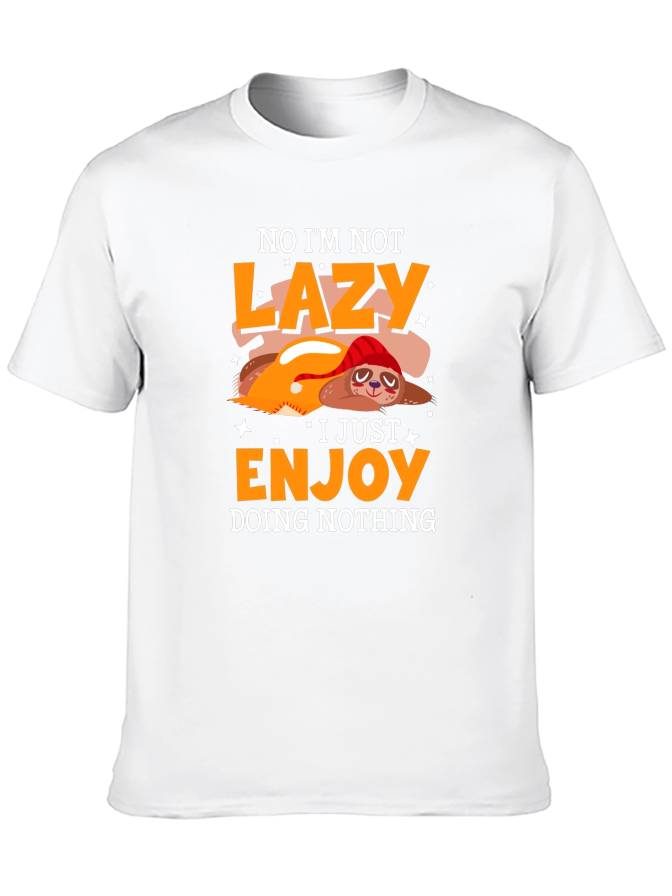 Lazy Sloth Graphic Tee - Enjoy Doing Nothing