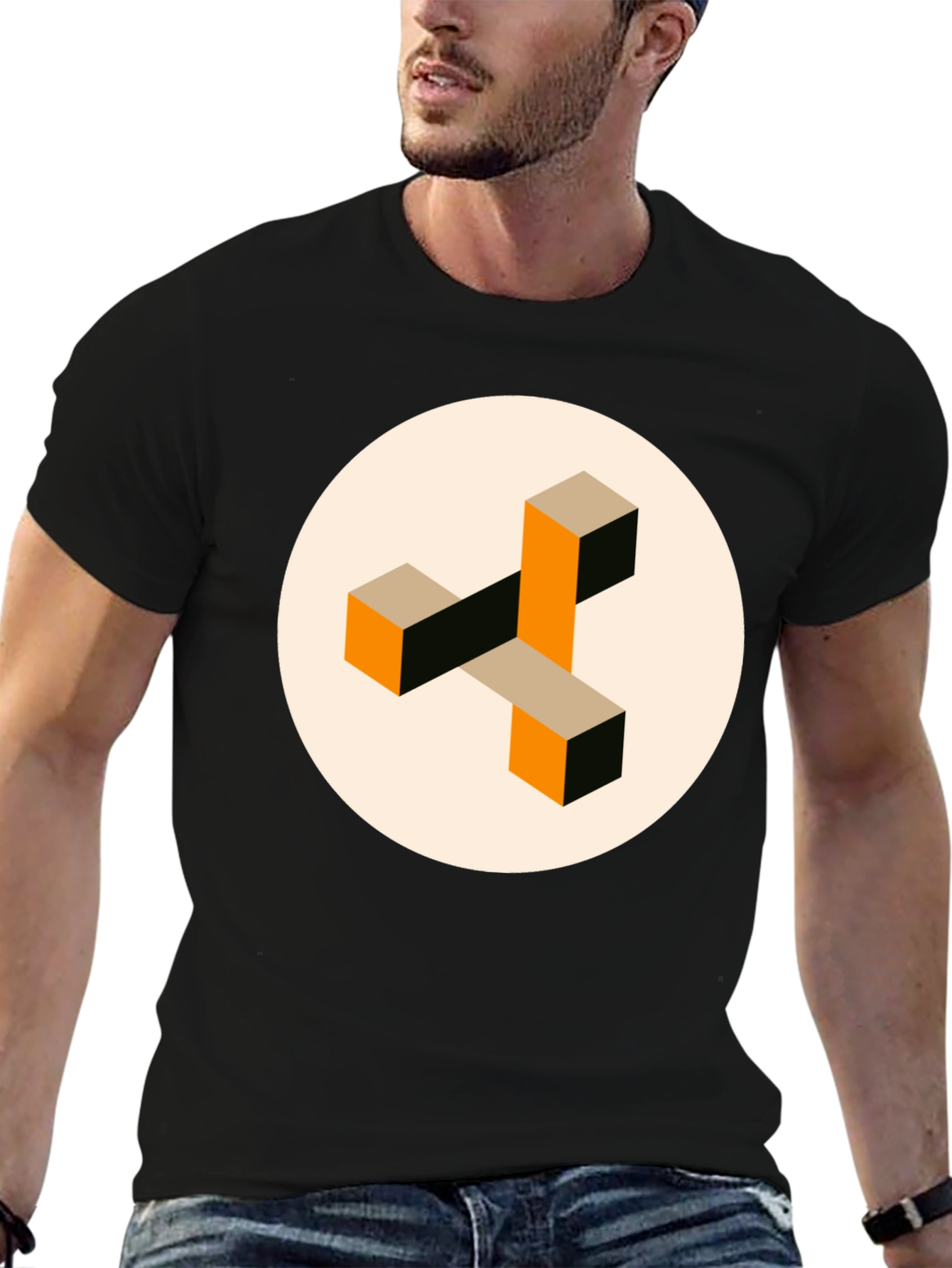 Abstract Geometric Graphic Print Crew Neck T-Shirt