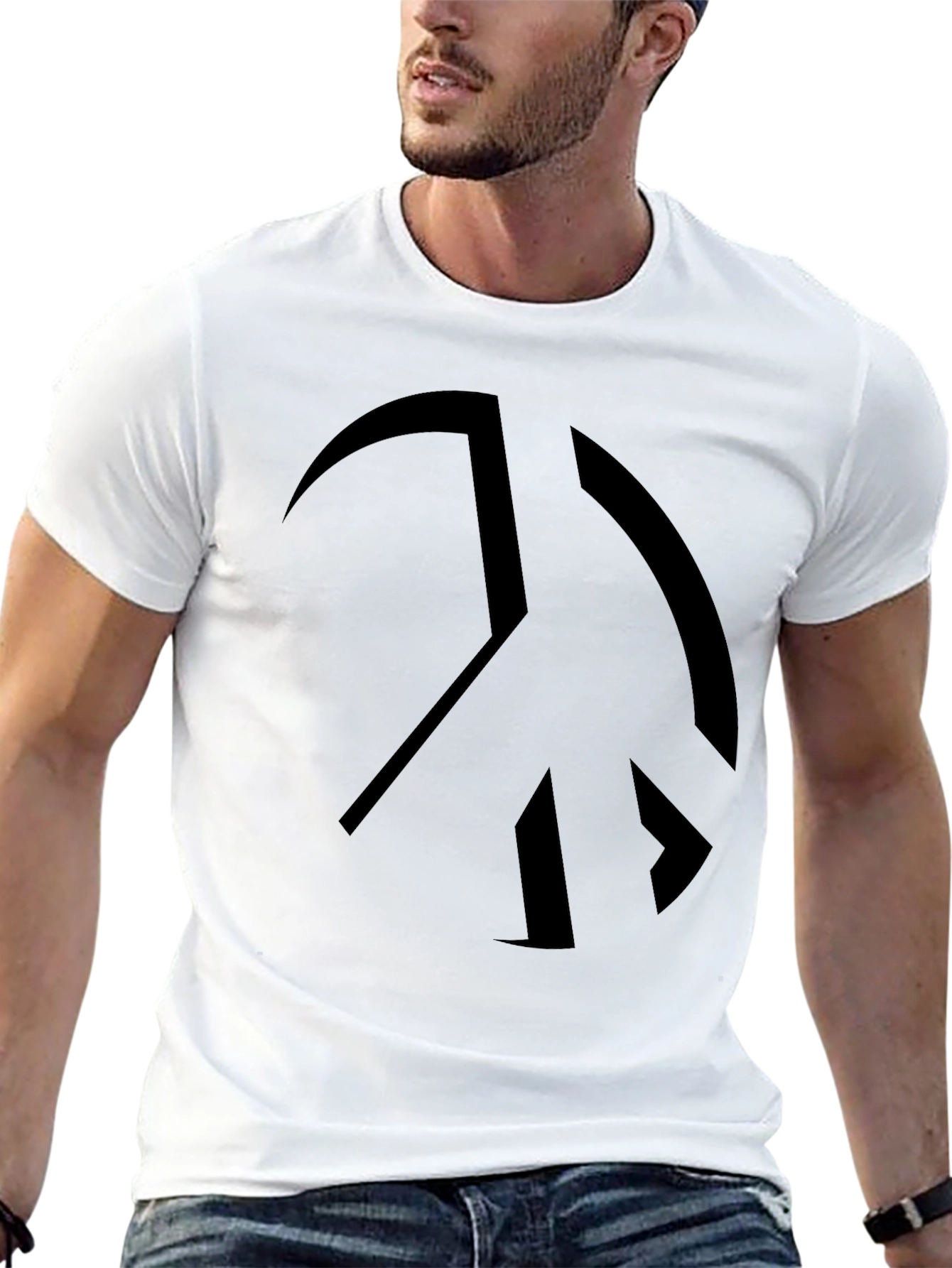 Peace Sign Black Graphic Tee - Soft Cotton Blend