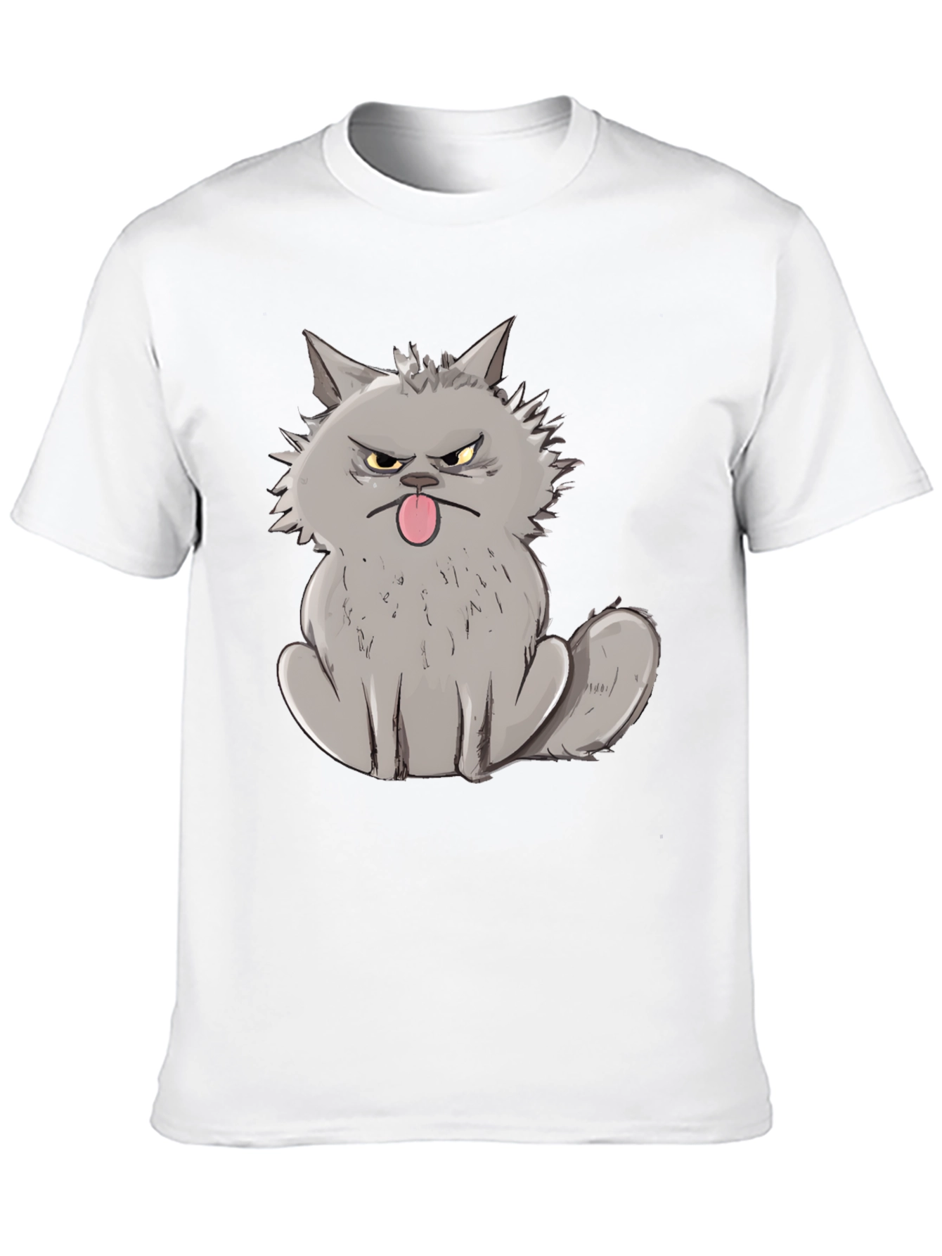 Grumpy Cat Graphic Tee - Black Cotton T-Shirt