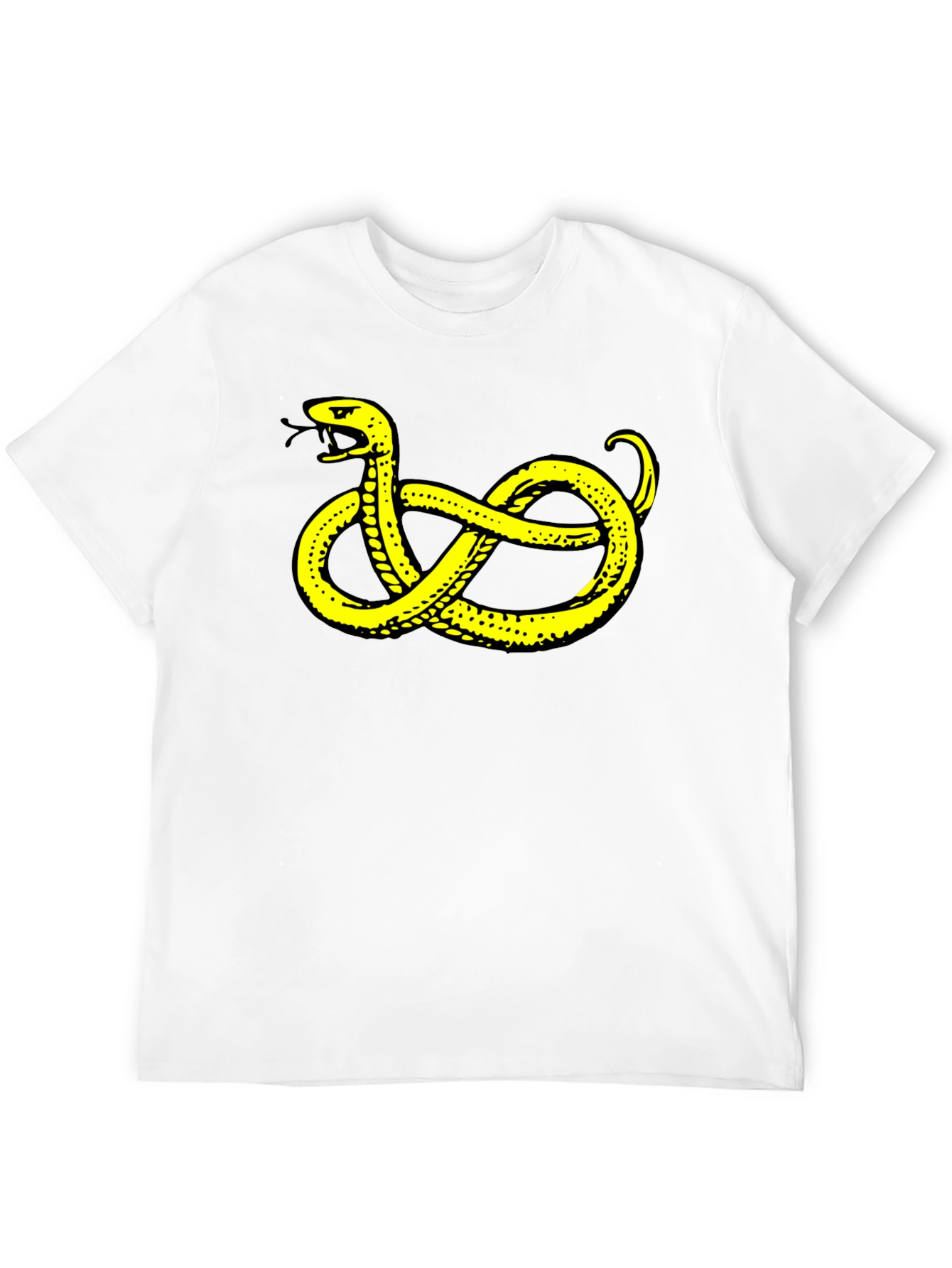 Black T-Shirt with Yellow Snake Design