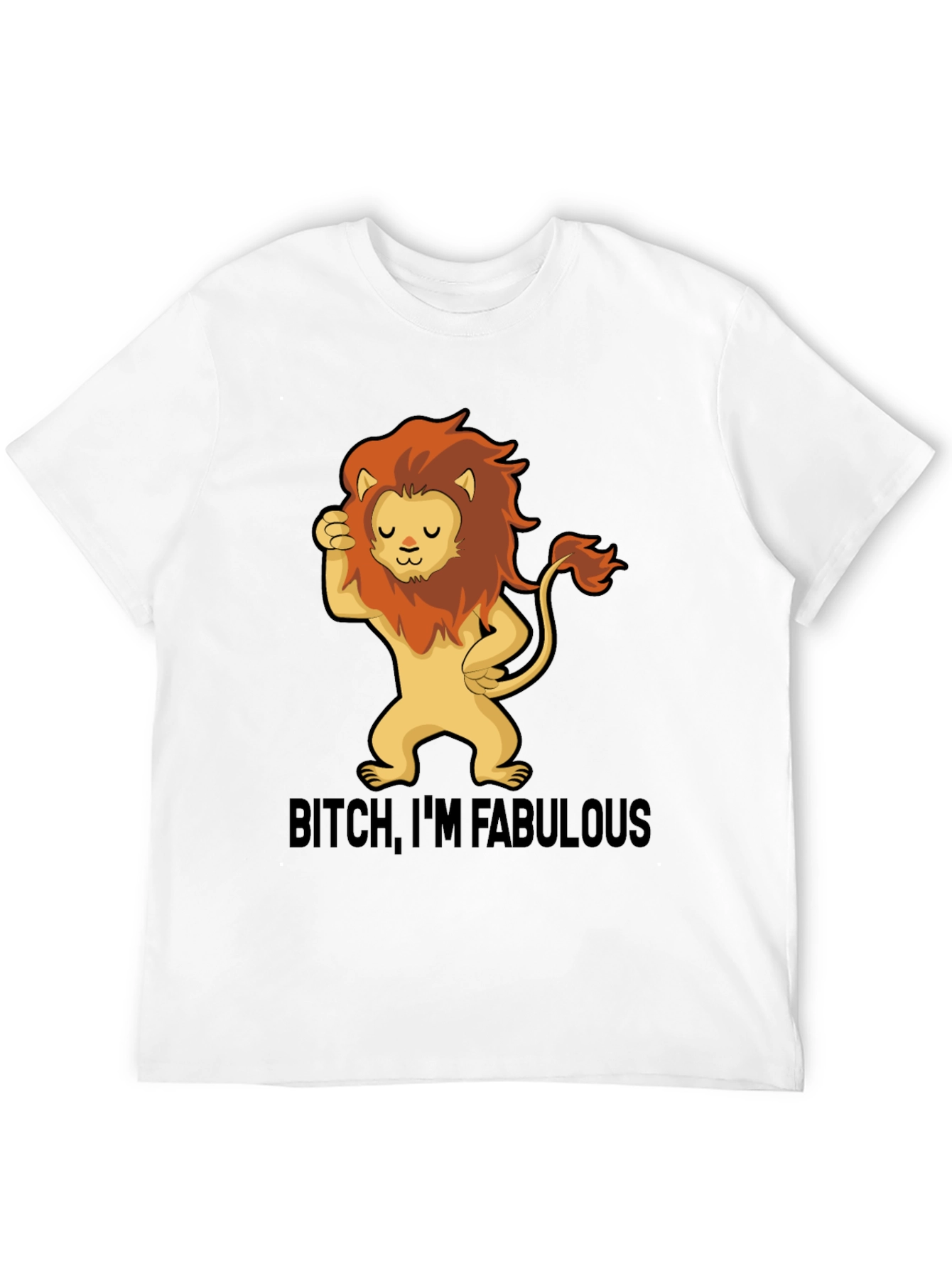 Fabulous Lion Graphic Tee - Stylish Black T-Shirt