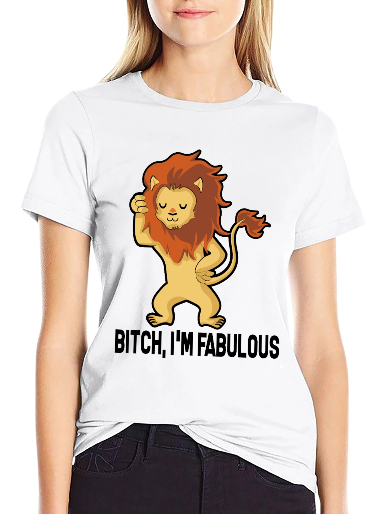Fabulous Lion Graphic Tee - Stylish Black T-Shirt