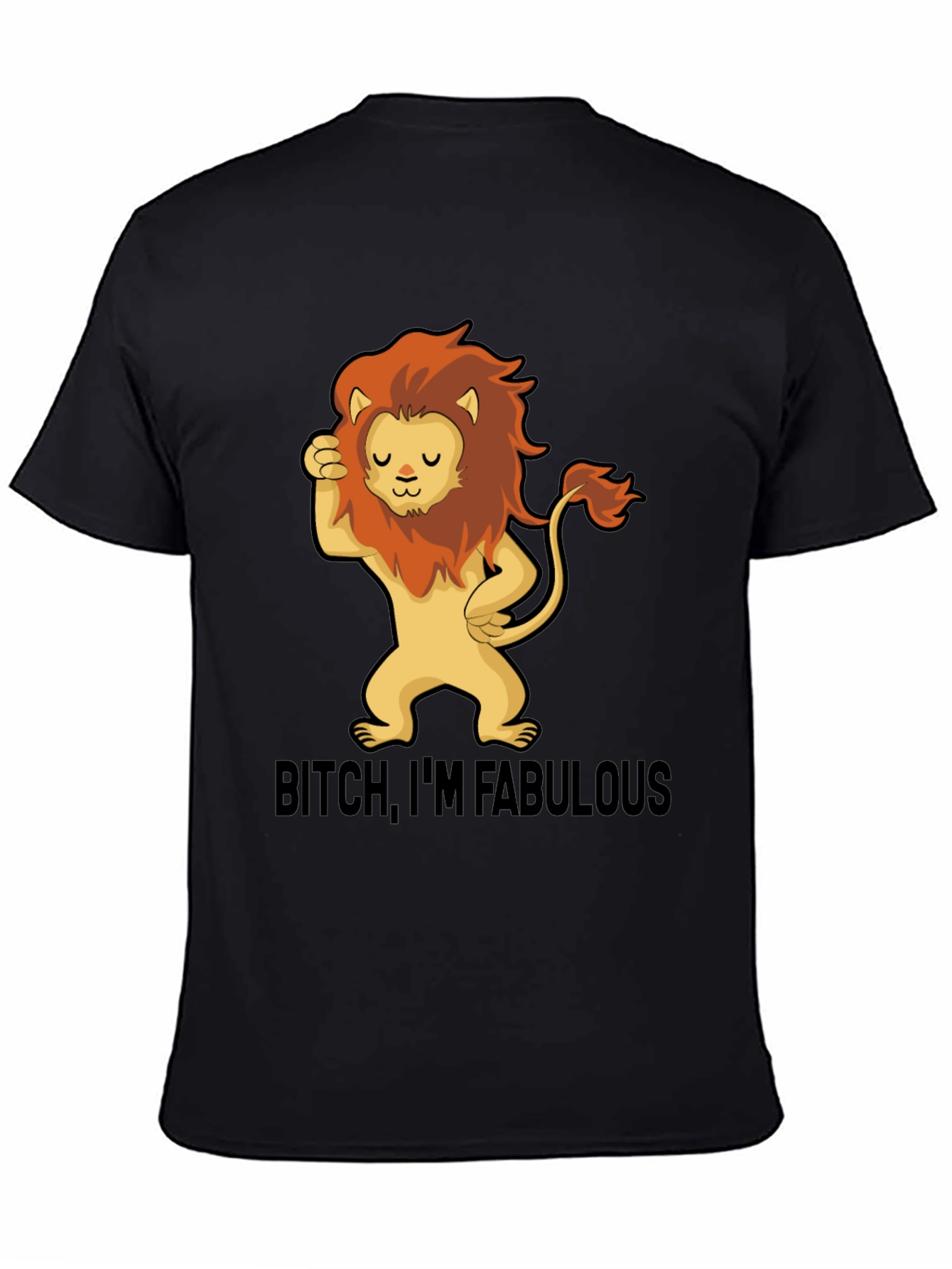 Fabulous Lion Graphic Tee - Stylish Black T-Shirt