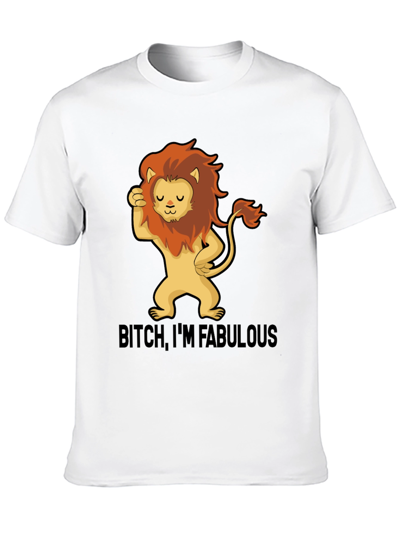 Fabulous Lion Graphic Tee - Stylish Black T-Shirt