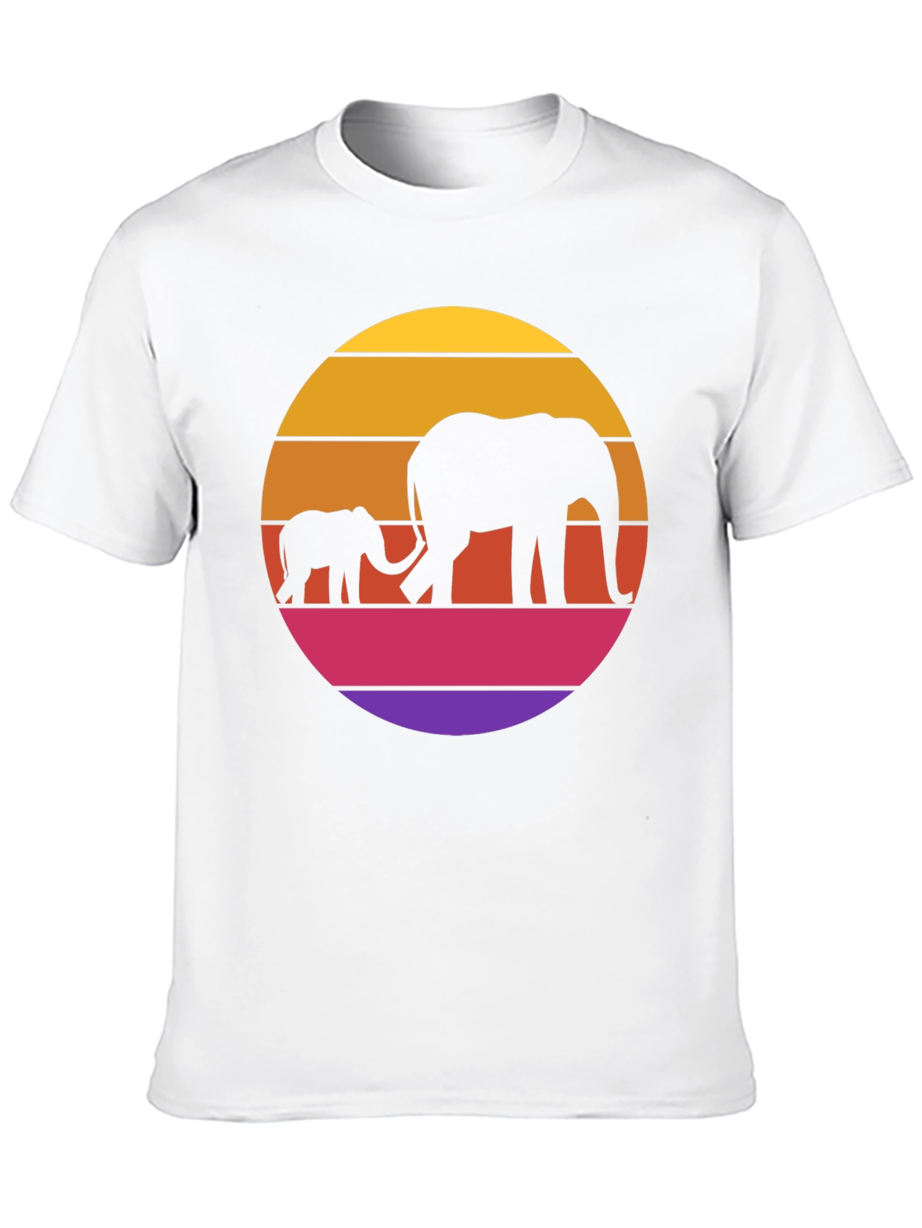Elephant Sunset Graphic Tee - Black